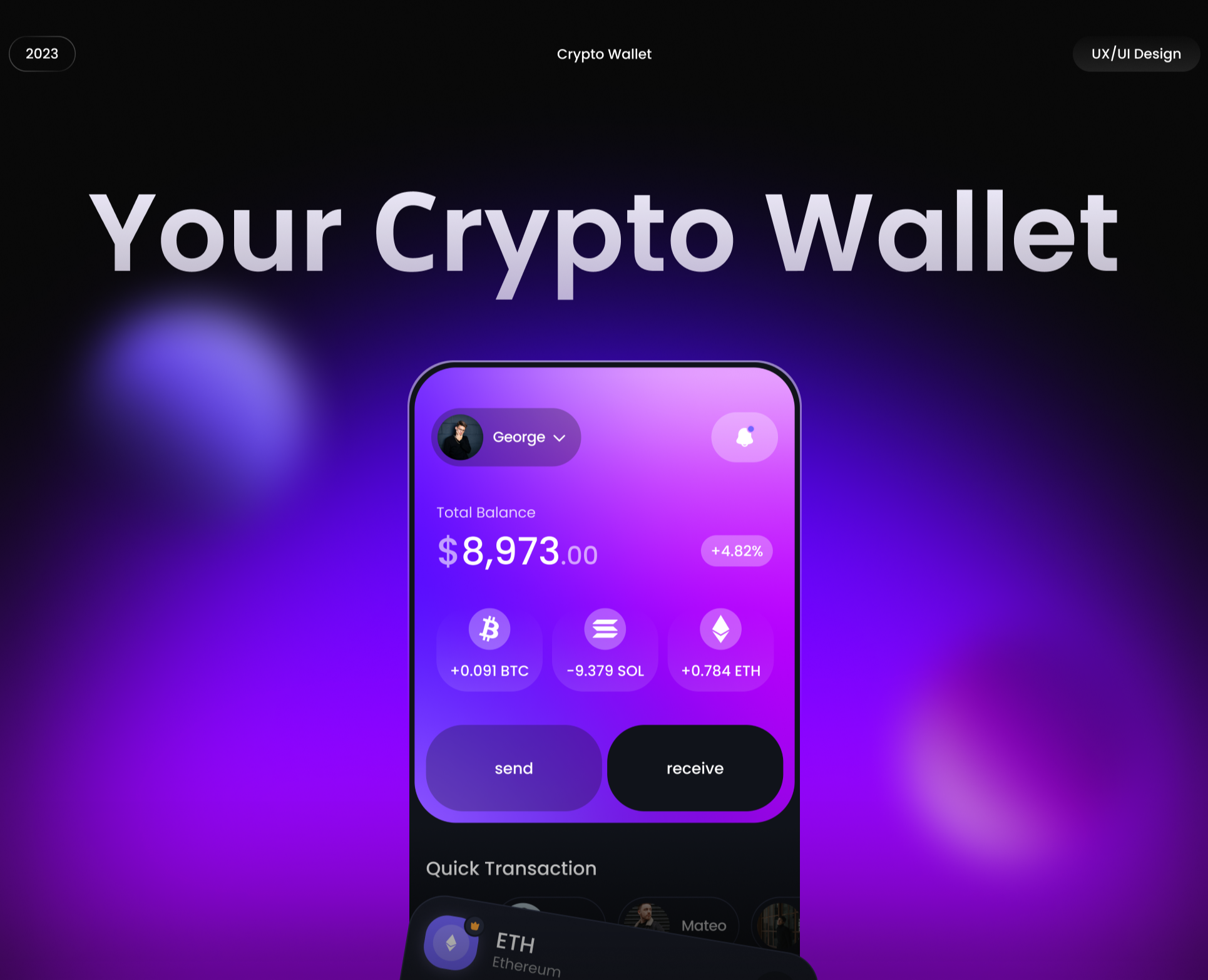 Crypto Wallet Mobile App — Интерфейсы на Dprofile