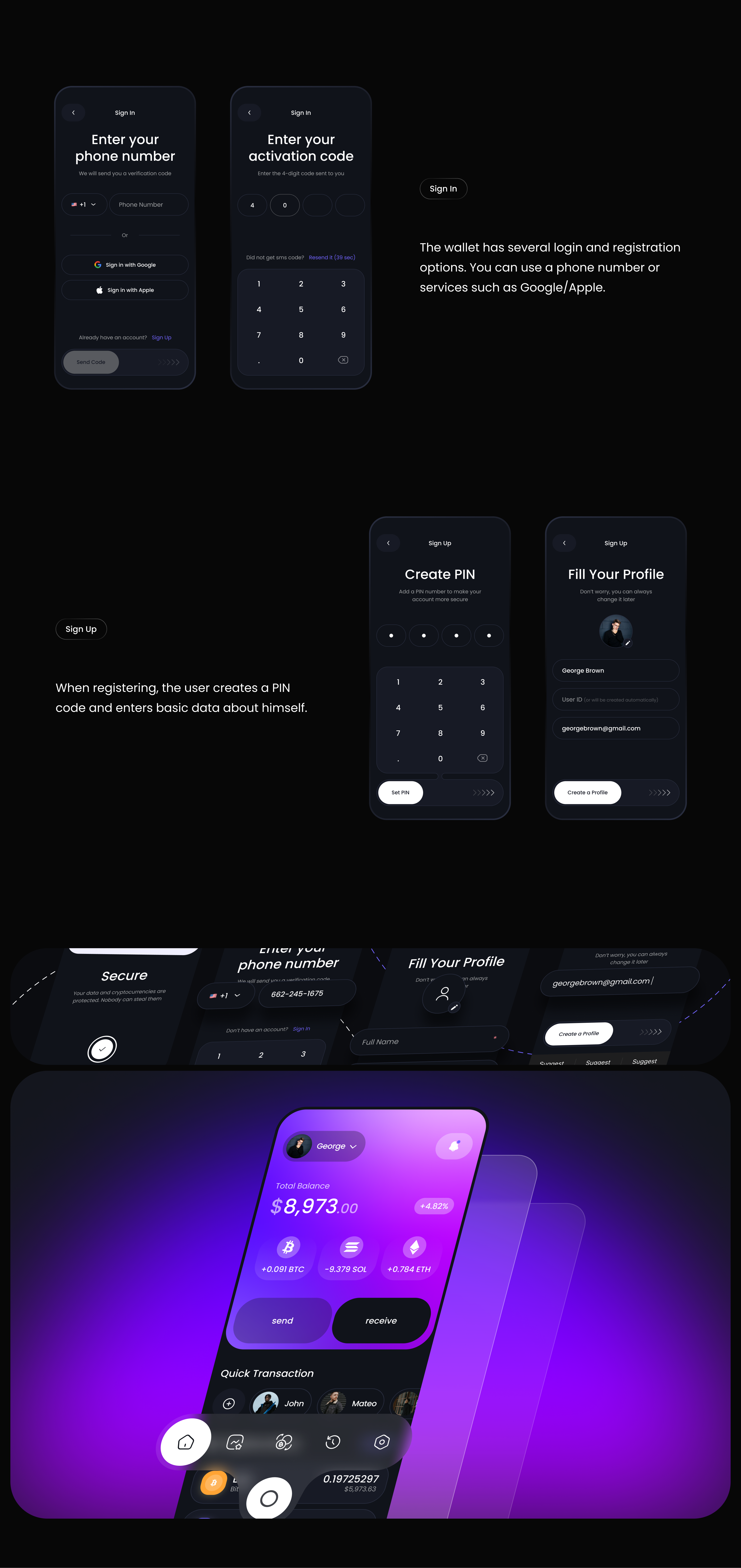 Crypto Wallet Mobile App — Изображение №3 — Интерфейсы на Dprofile