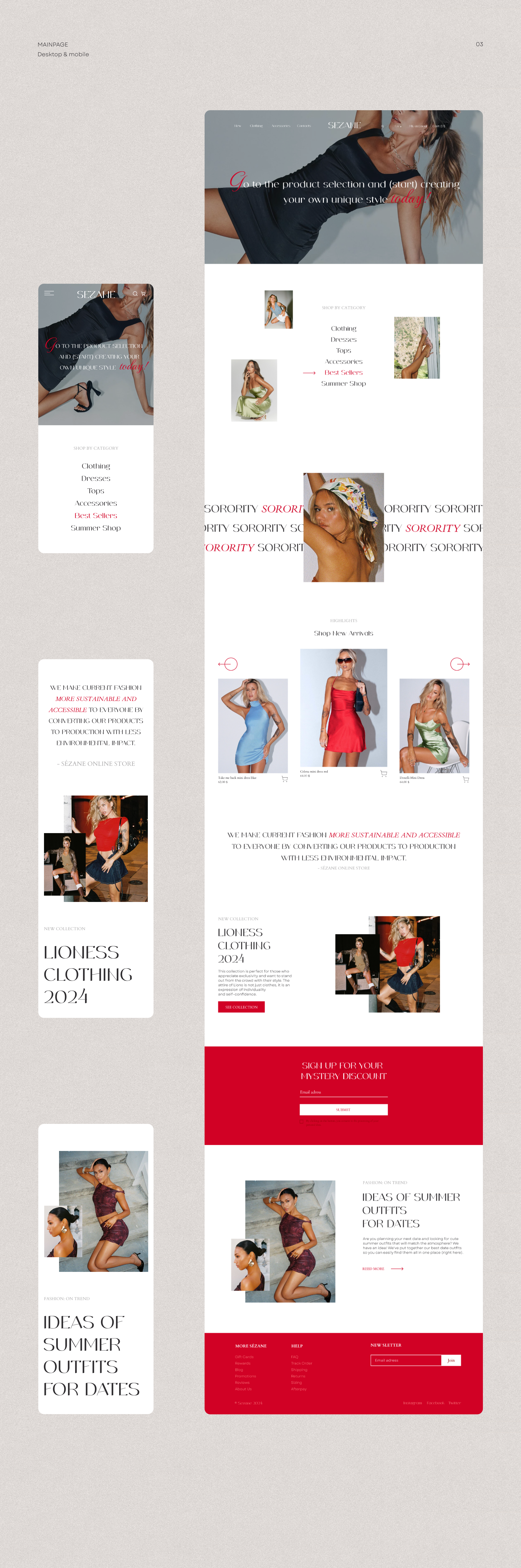 Sézane - online women's clothing store — Изображение №3 — Интерфейсы, Графика на Dprofile
