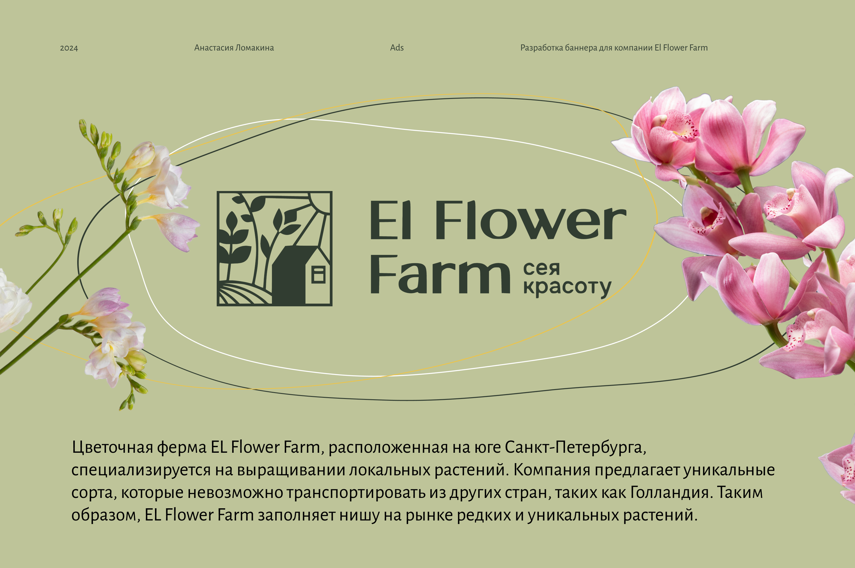 Баннер для компании El Flower Farm — Изображение №1 — Брендинг, Маркетинг на Dprofile