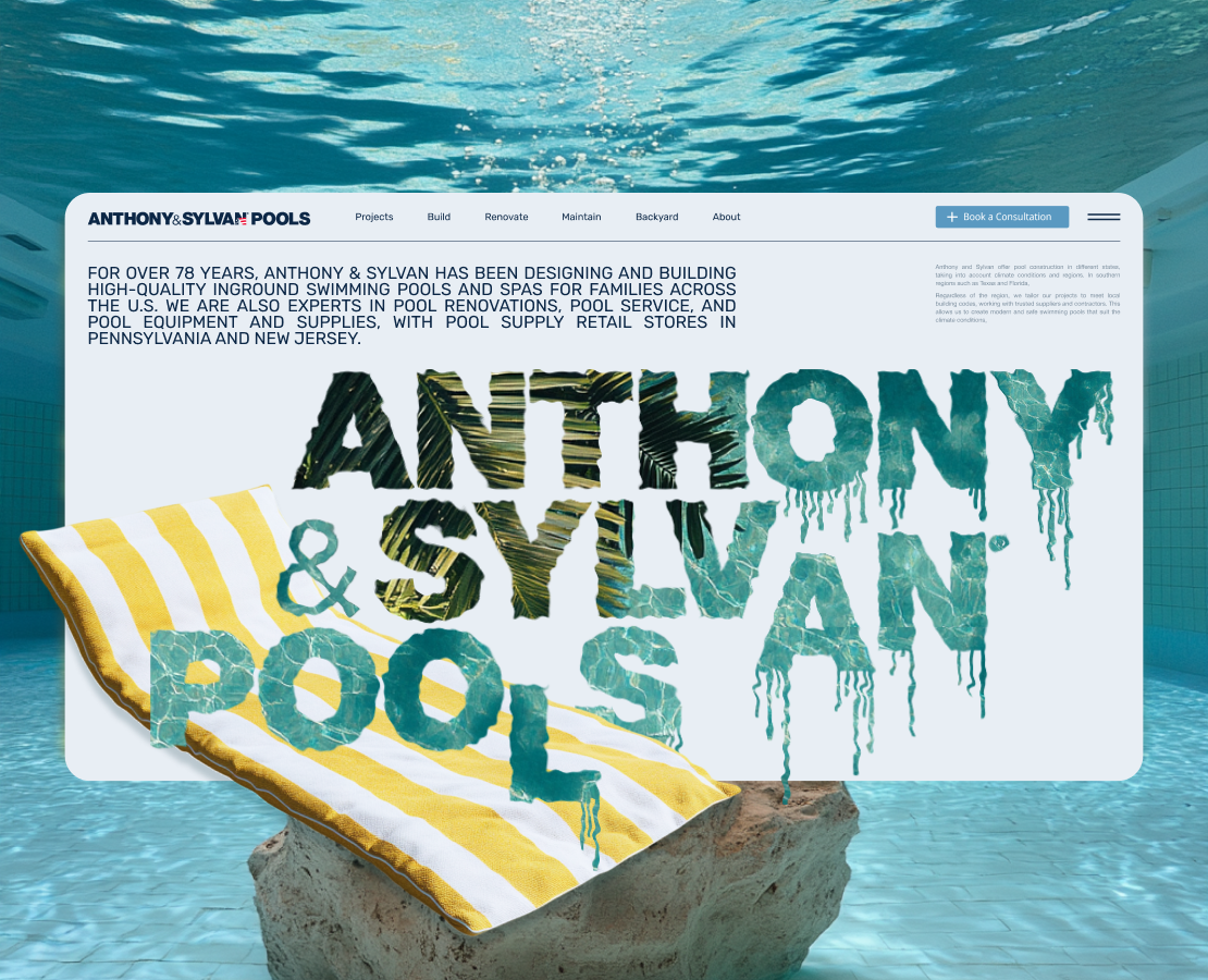 Anthony & Sylvan Pools Corporate Website Redesign — Интерфейсы, Брендинг на Dprofile