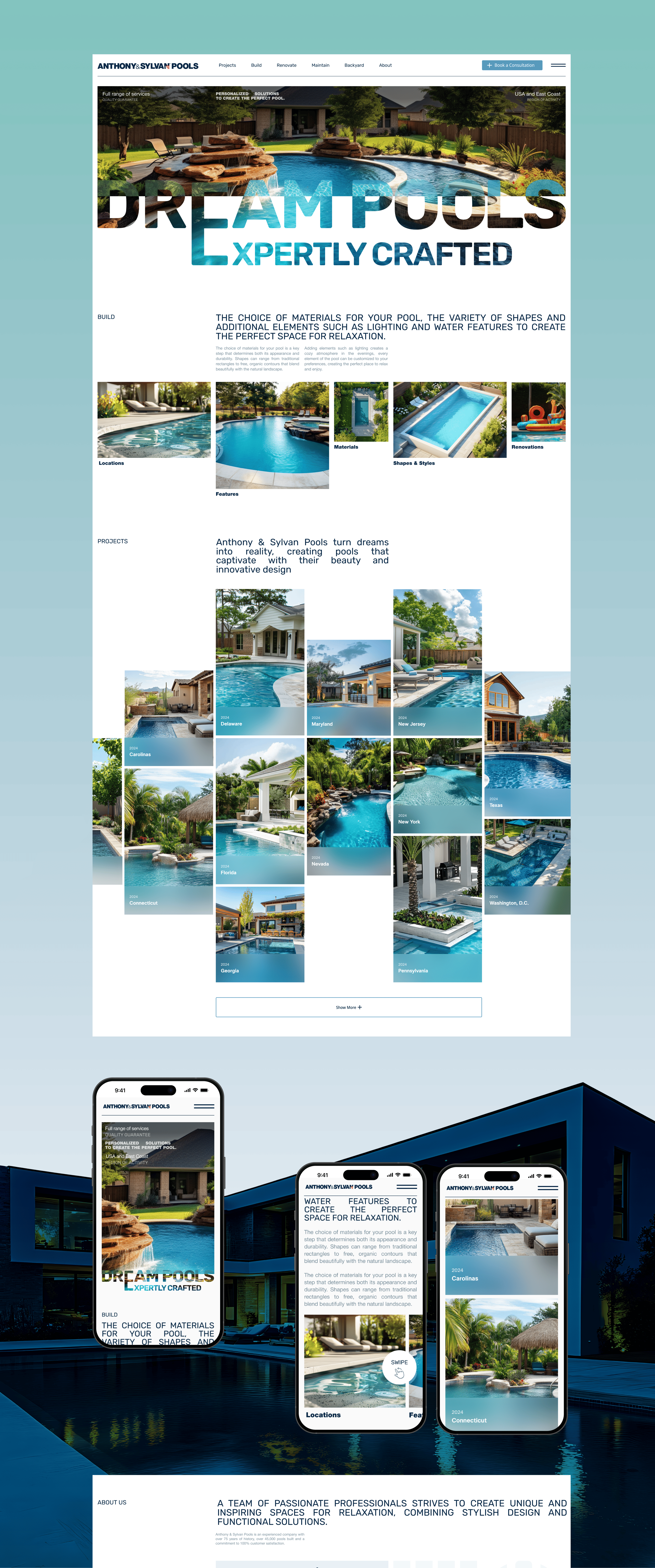 Anthony & Sylvan Pools Corporate Website Redesign — Изображение №3 — Интерфейсы, Брендинг на Dprofile