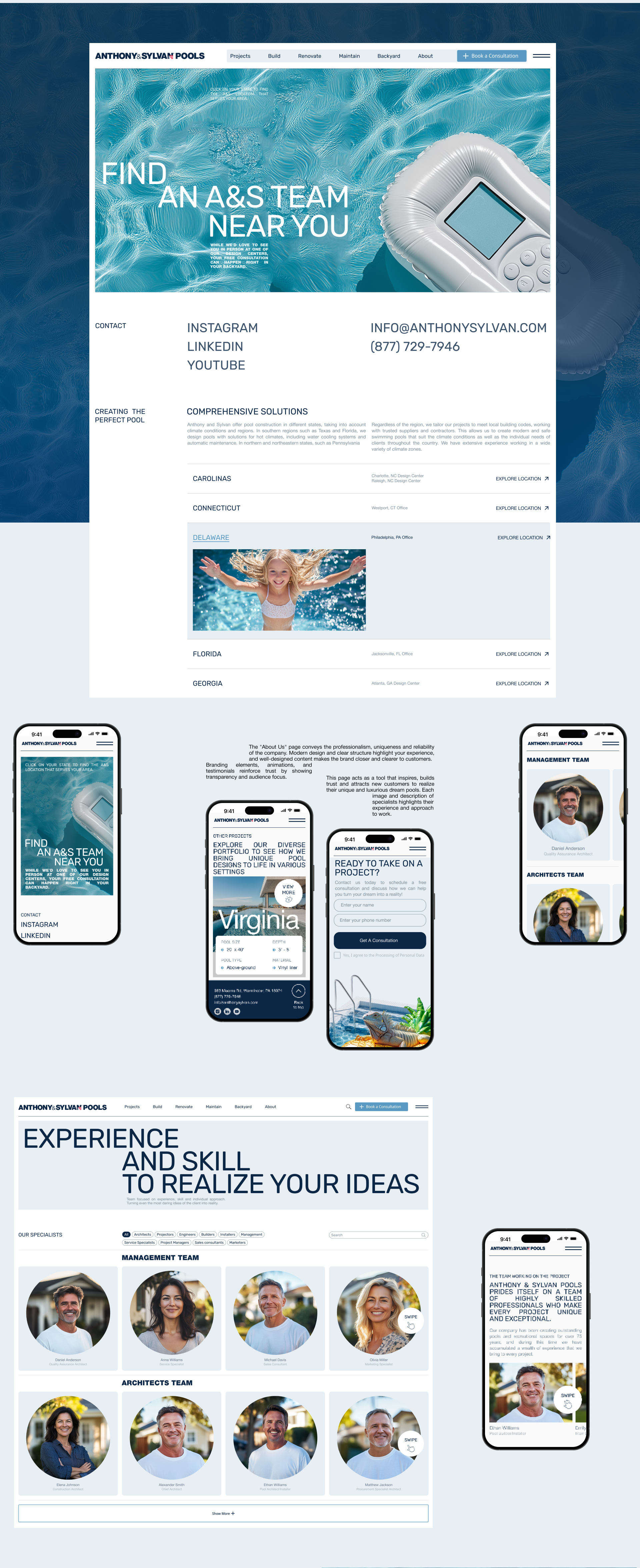 Anthony & Sylvan Pools Corporate Website Redesign — Изображение №8 — Интерфейсы, Брендинг на Dprofile