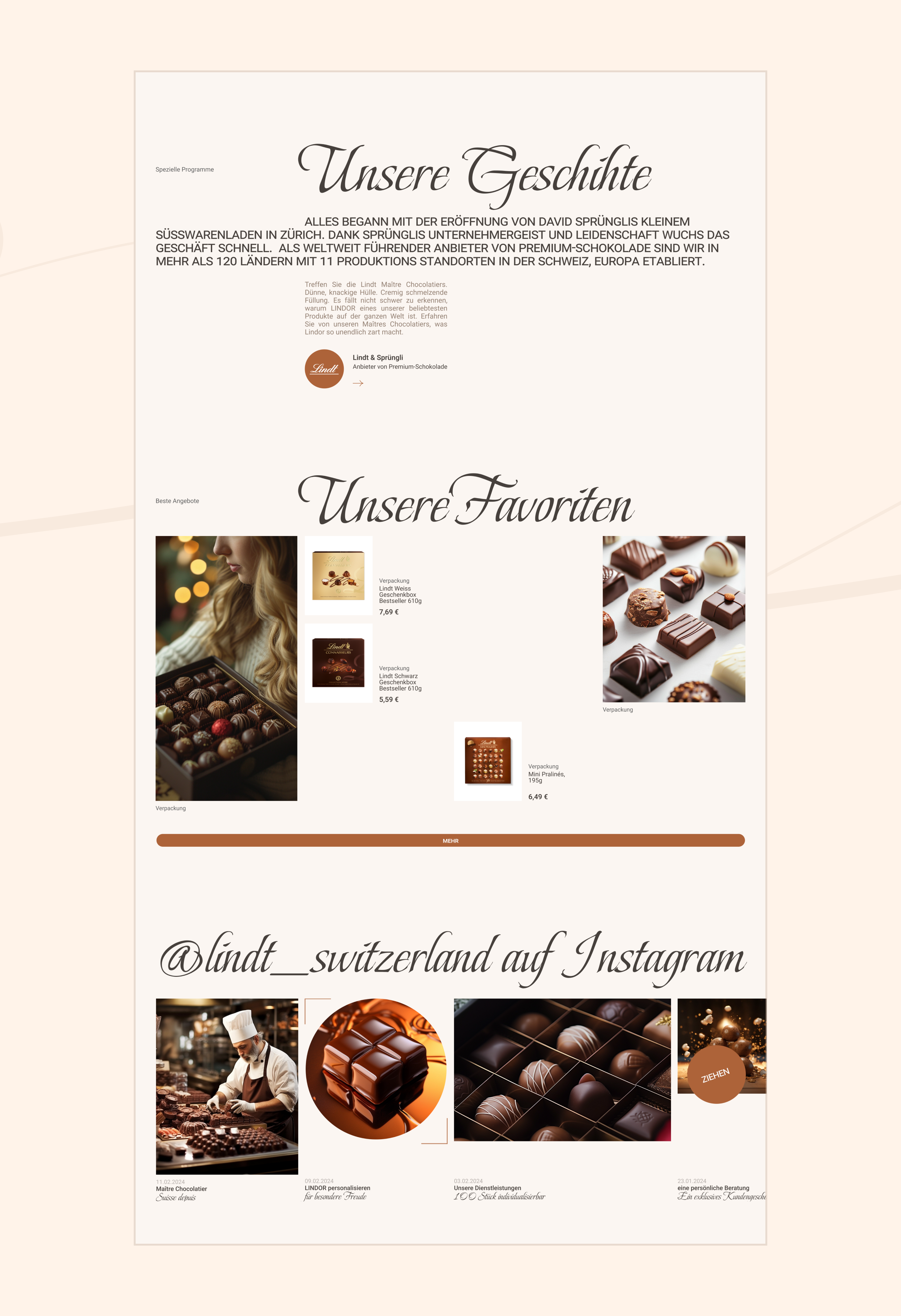 Lindt's Digital Sweet Luxury: UI/UX Design — Изображение №6 — Интерфейсы, Брендинг на Dprofile