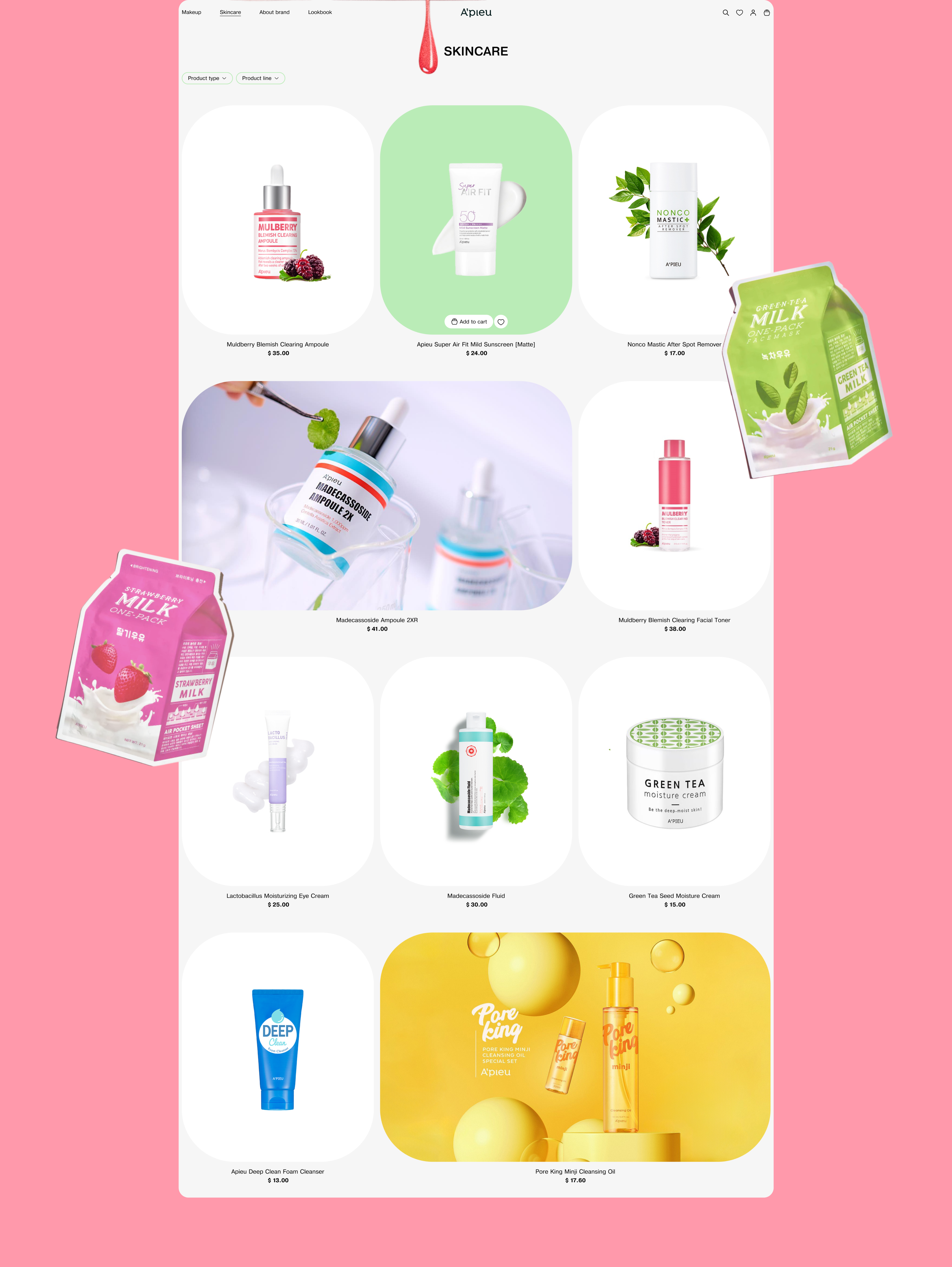 A'pieu / E-commerce — Изображение №6 — Интерфейсы, Брендинг на Dprofile
