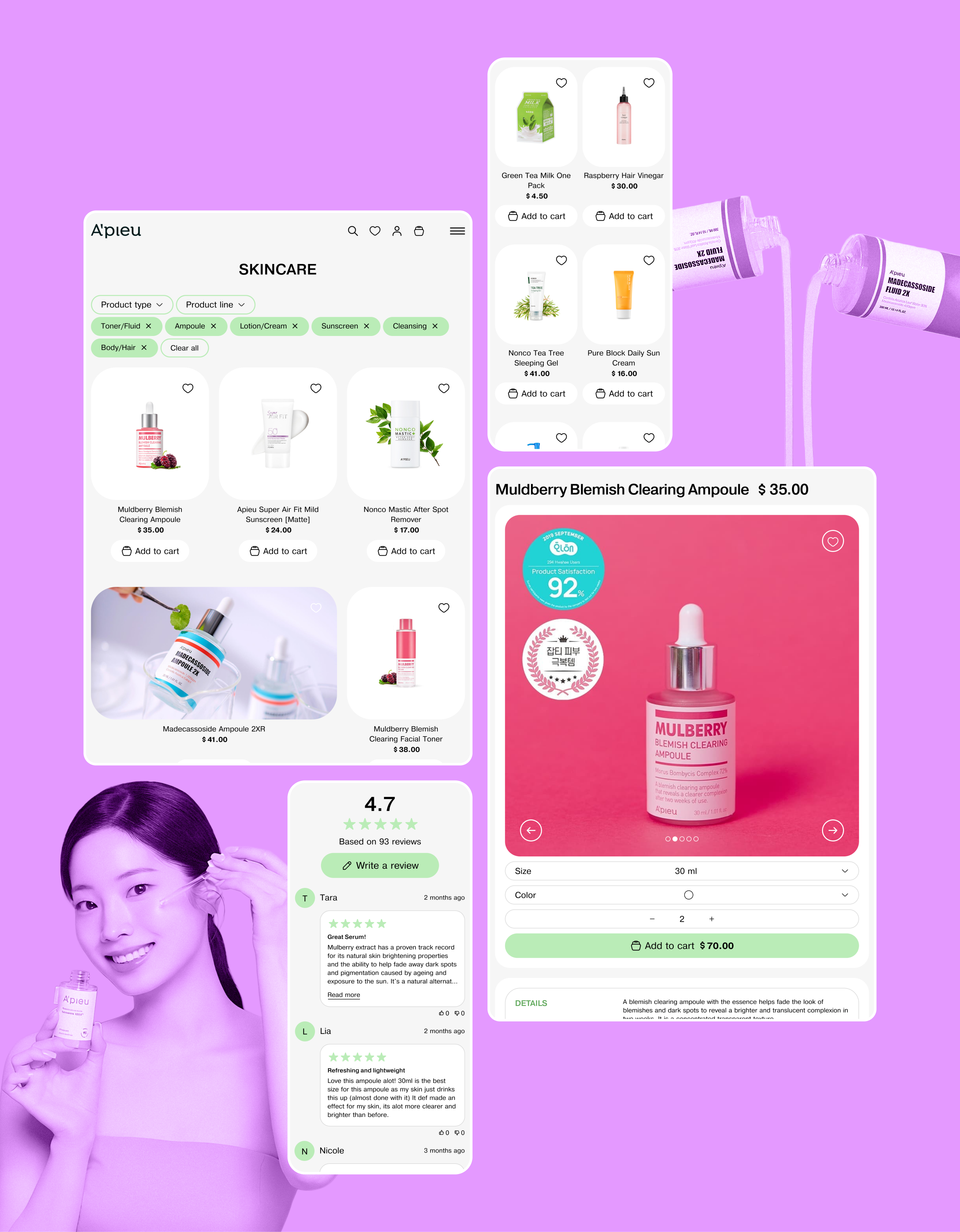 A'pieu / E-commerce — Изображение №8 — Интерфейсы, Брендинг на Dprofile