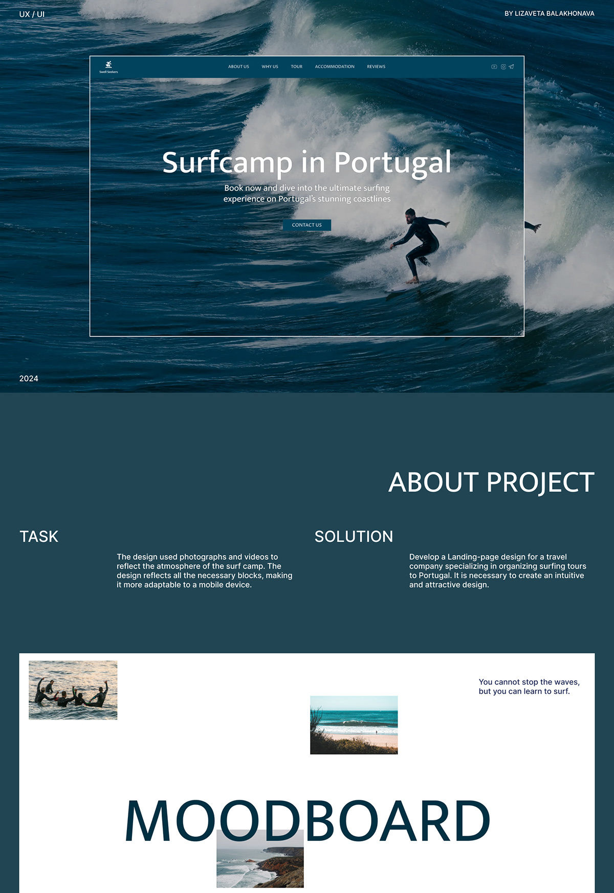 Landing page / Surfcamp in Portugal — Изображение №1 — Интерфейсы на Dprofile