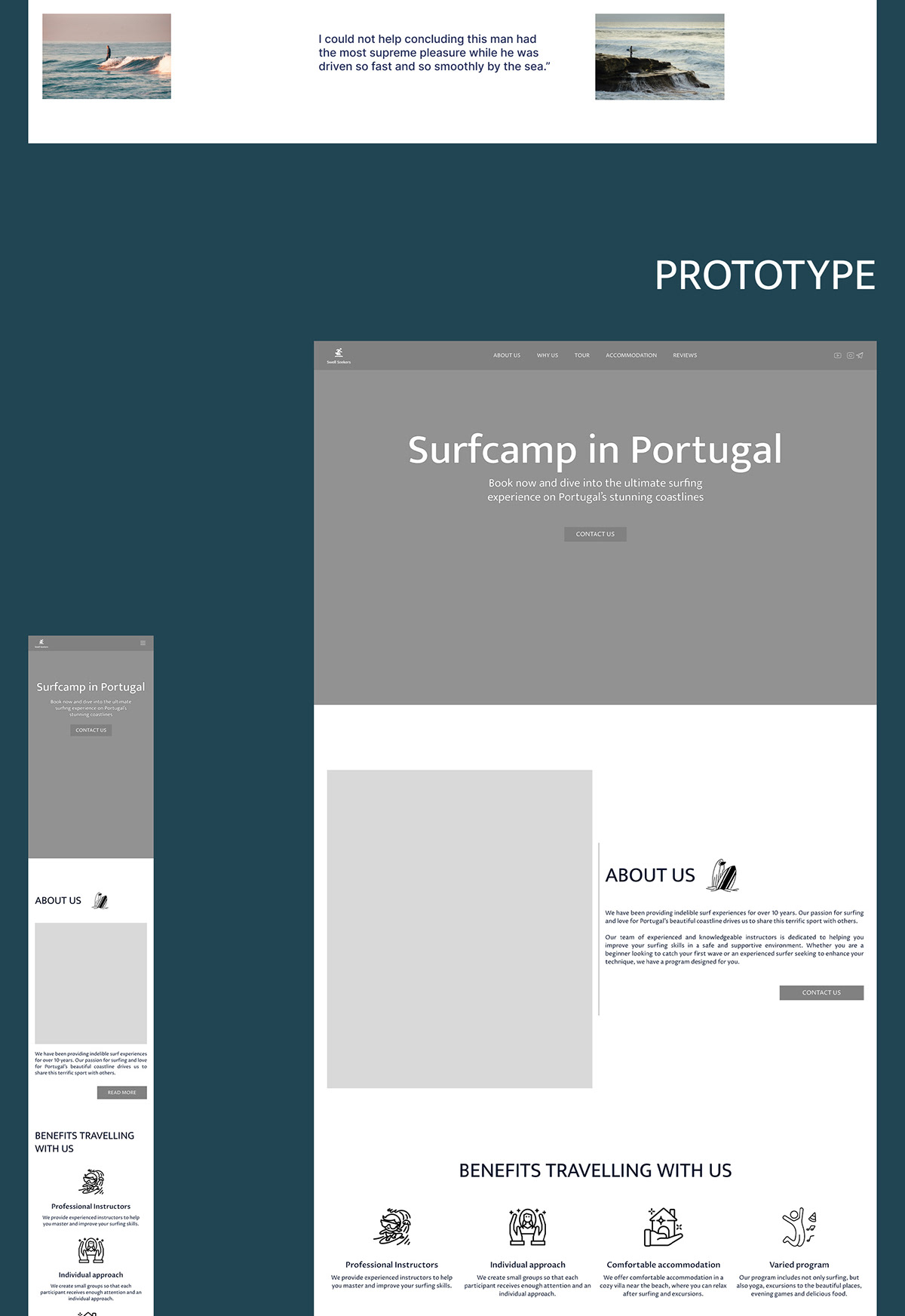 Landing page / Surfcamp in Portugal — Изображение №2 — Интерфейсы на Dprofile