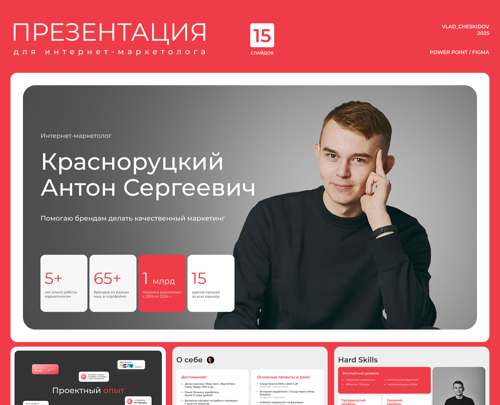 Дизайн презентации для интернет-маркетолога — Интерфейсы на Dprofile