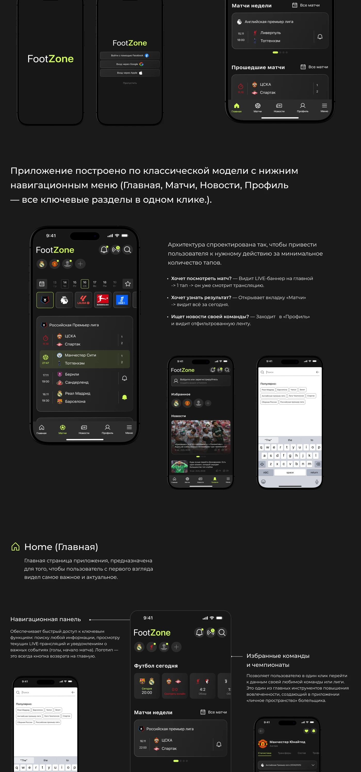 Мобильное приложение футбол / mobile app football — Изображение №3 — Интерфейсы на Dprofile