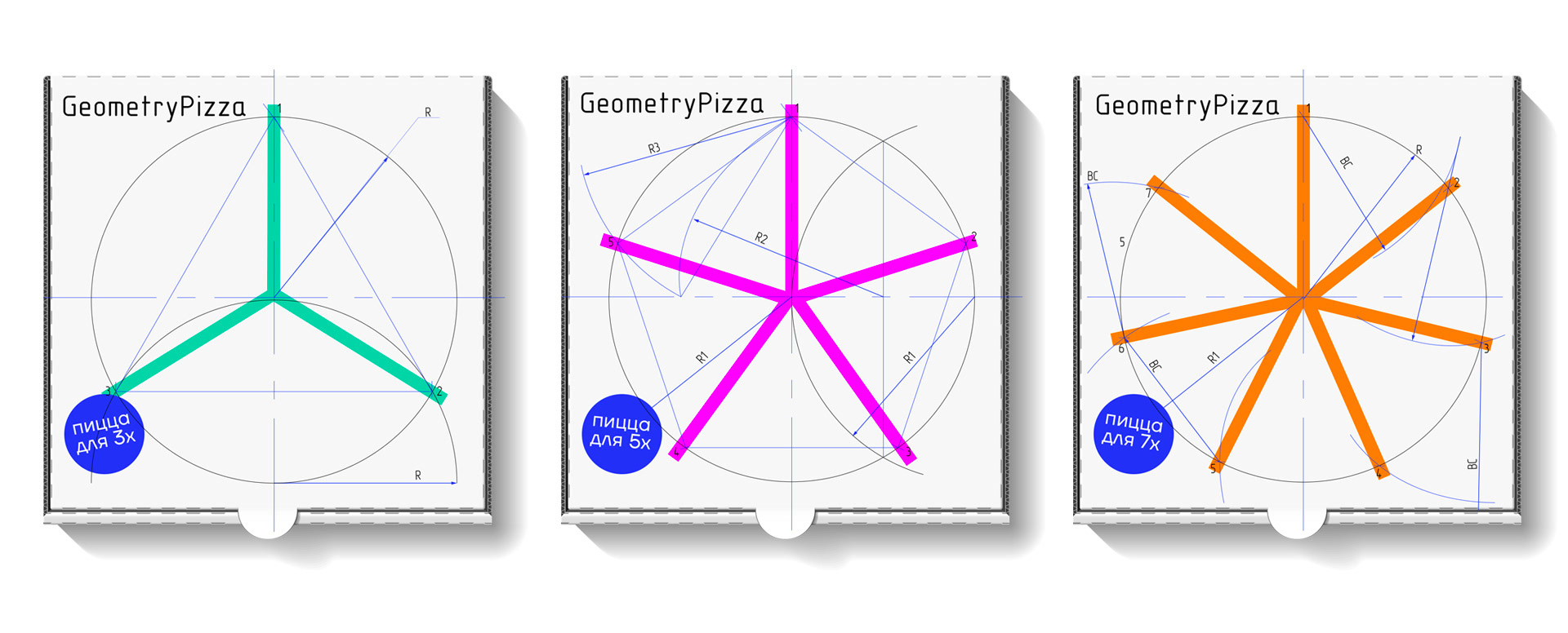 Geometry Pizza packaging — Изображение №6 — Брендинг, Графика на Dprofile
