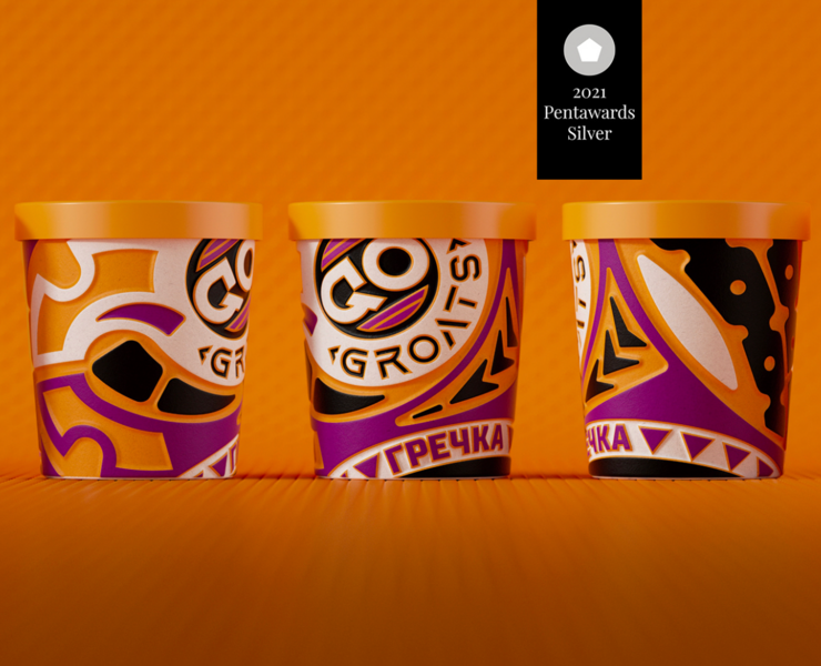 GO GROATS fitness cereal packaging — Брендинг, Графика на Dprofile