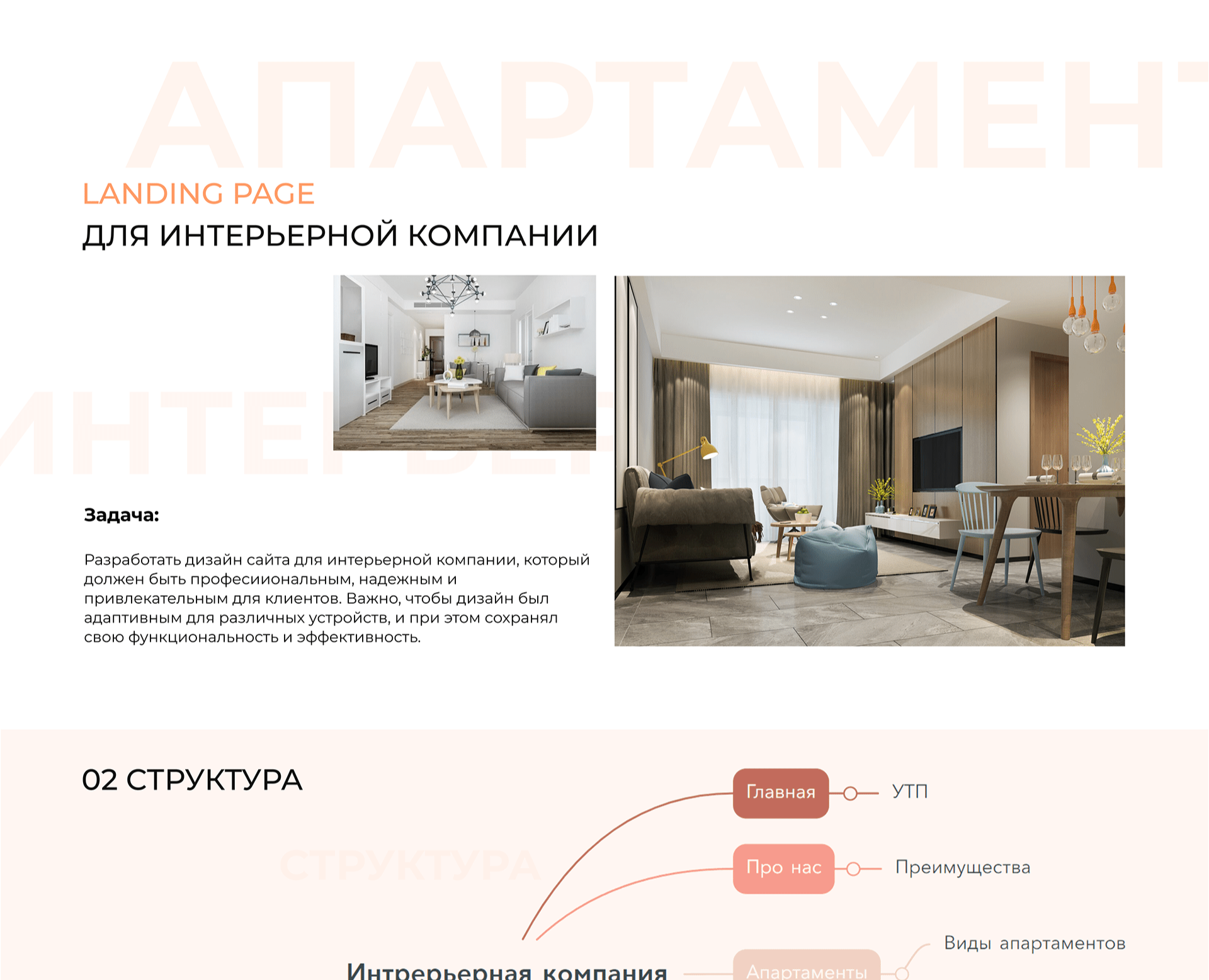 Дизайн интерьеров | Landing page на Dprofile