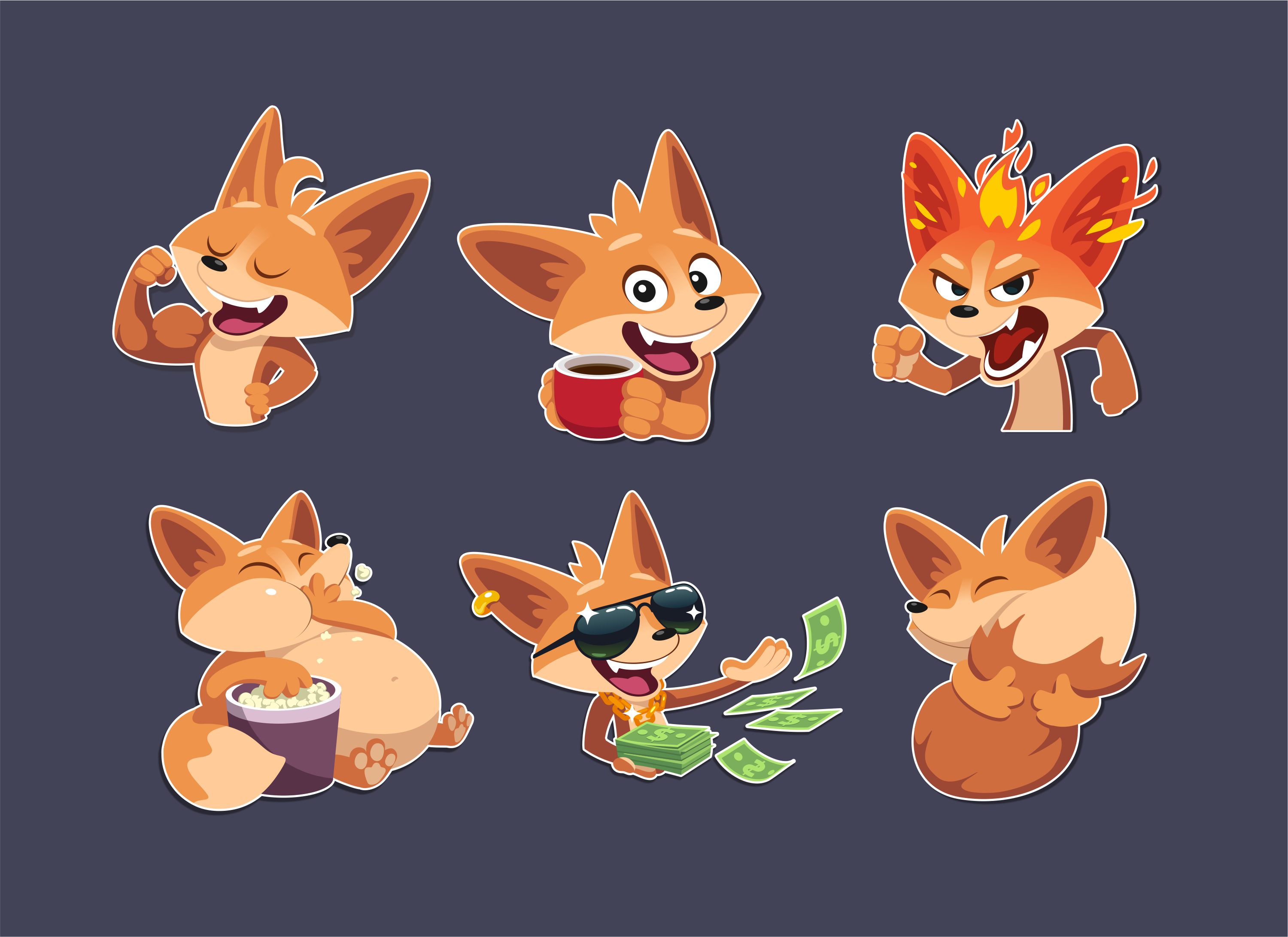 Fox emojis — Изображение №8 — Иллюстрация, Анимация на Dprofile