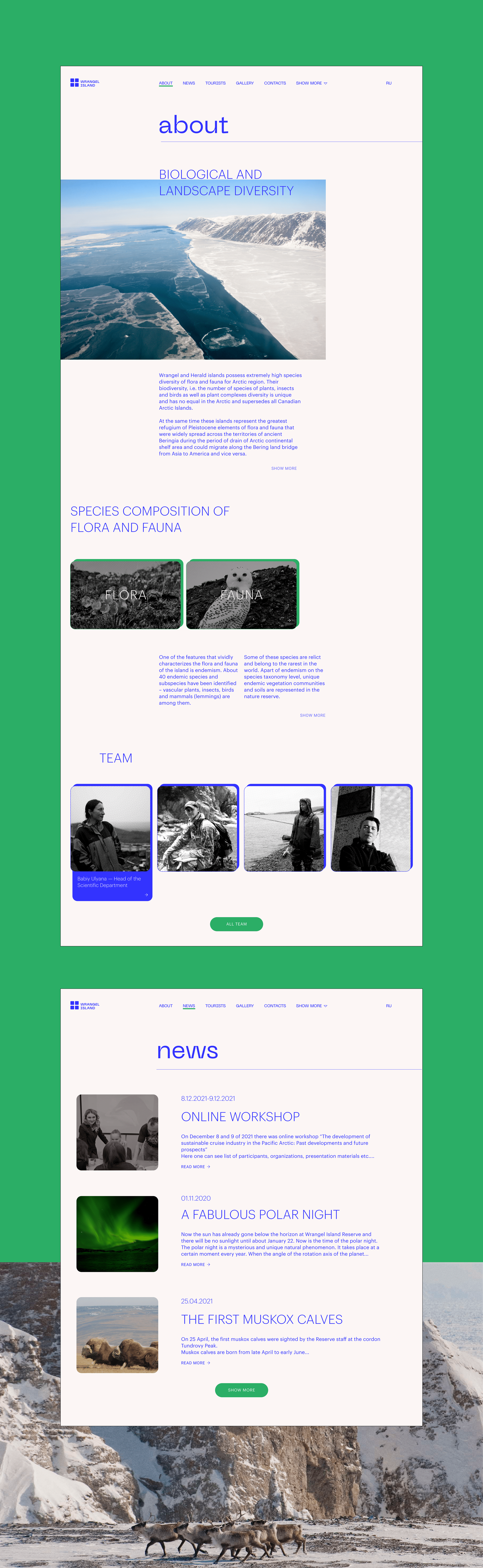 Redesign of the Wrangel Nature Reserve website — Изображение №12 — Интерфейсы, Графика, Анимация на Dprofile
