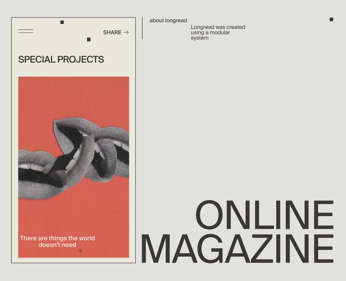 Longread online magazine / minimalism на Dprofile