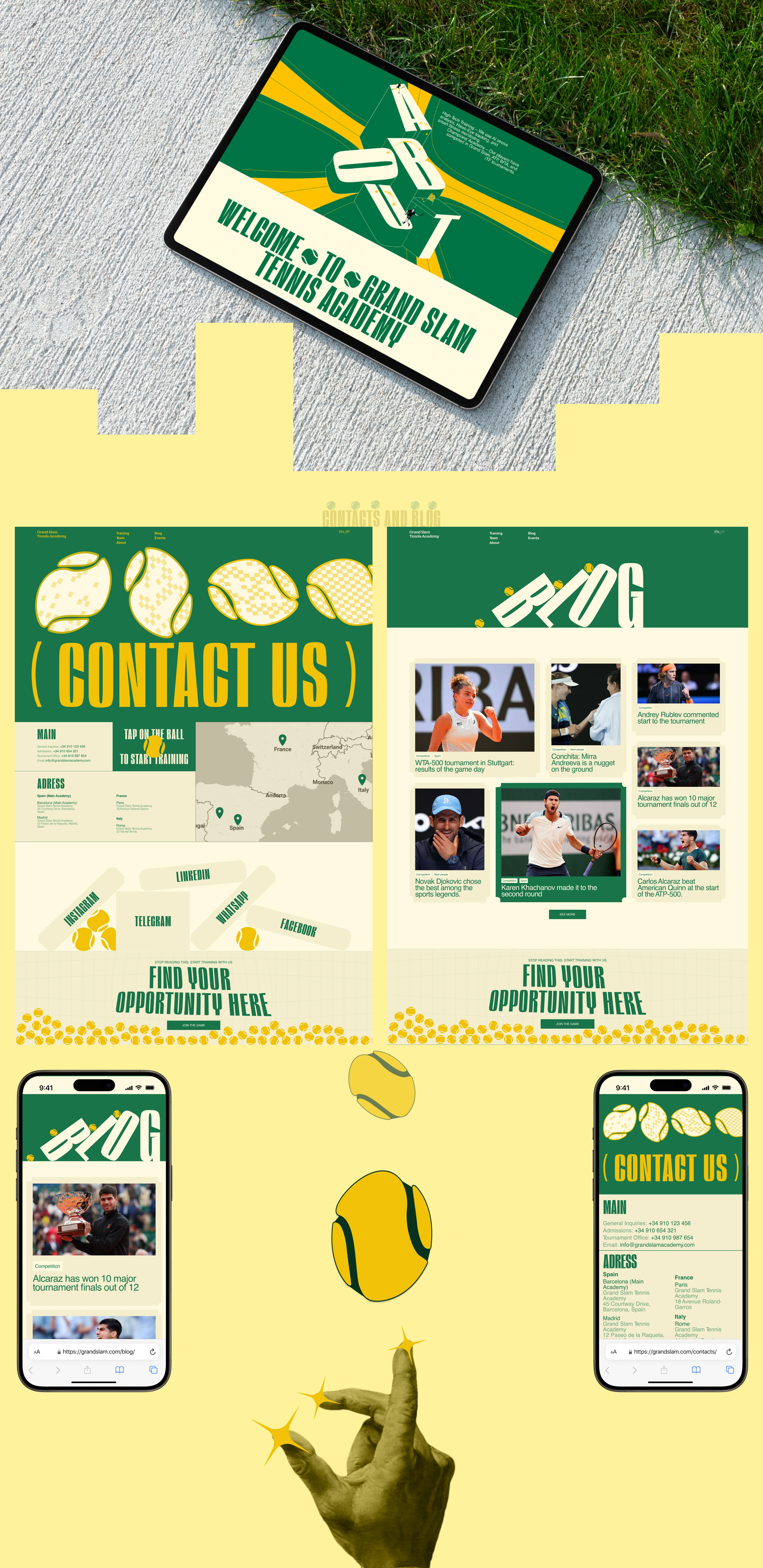 Grand Slam Tennis Academy | Corporate website — Изображение №6 — Интерфейсы, Брендинг на Dprofile