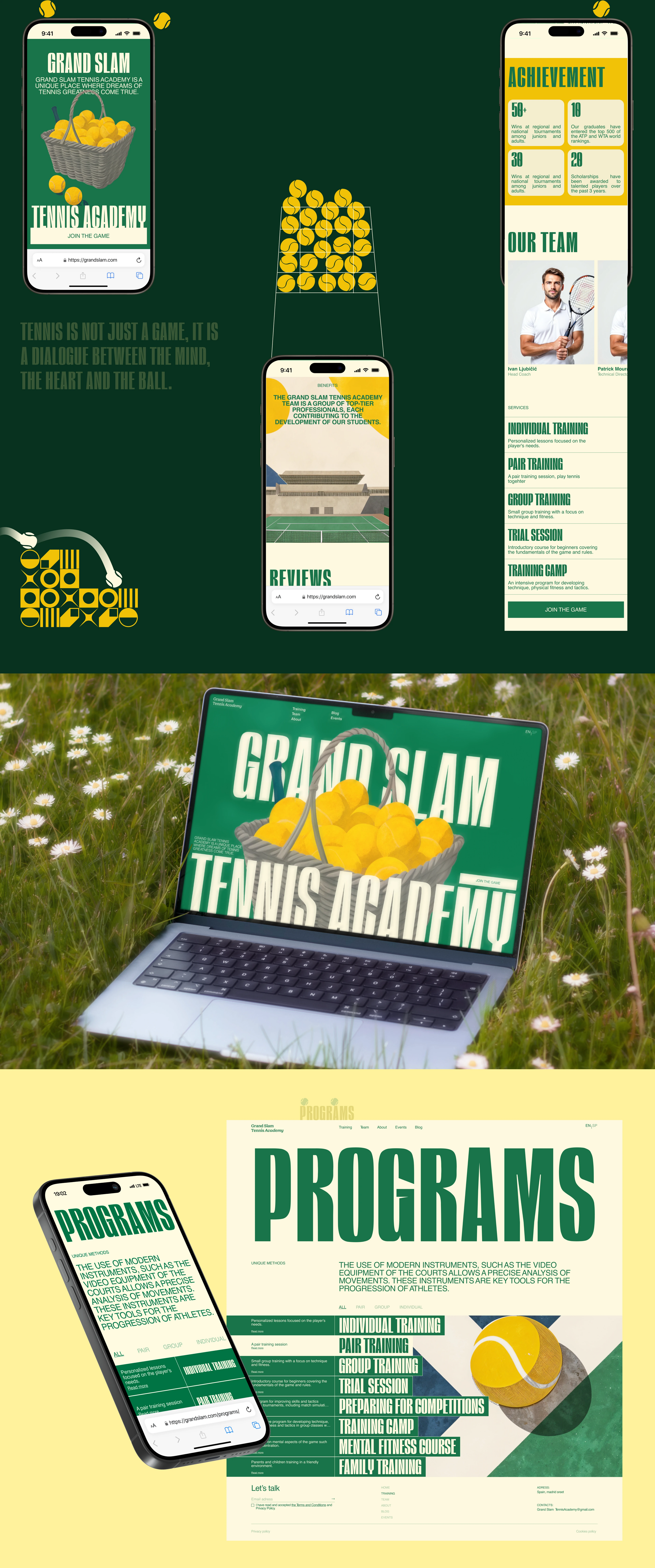 Grand Slam Tennis Academy | Corporate website — Изображение №3 — Интерфейсы, Брендинг на Dprofile