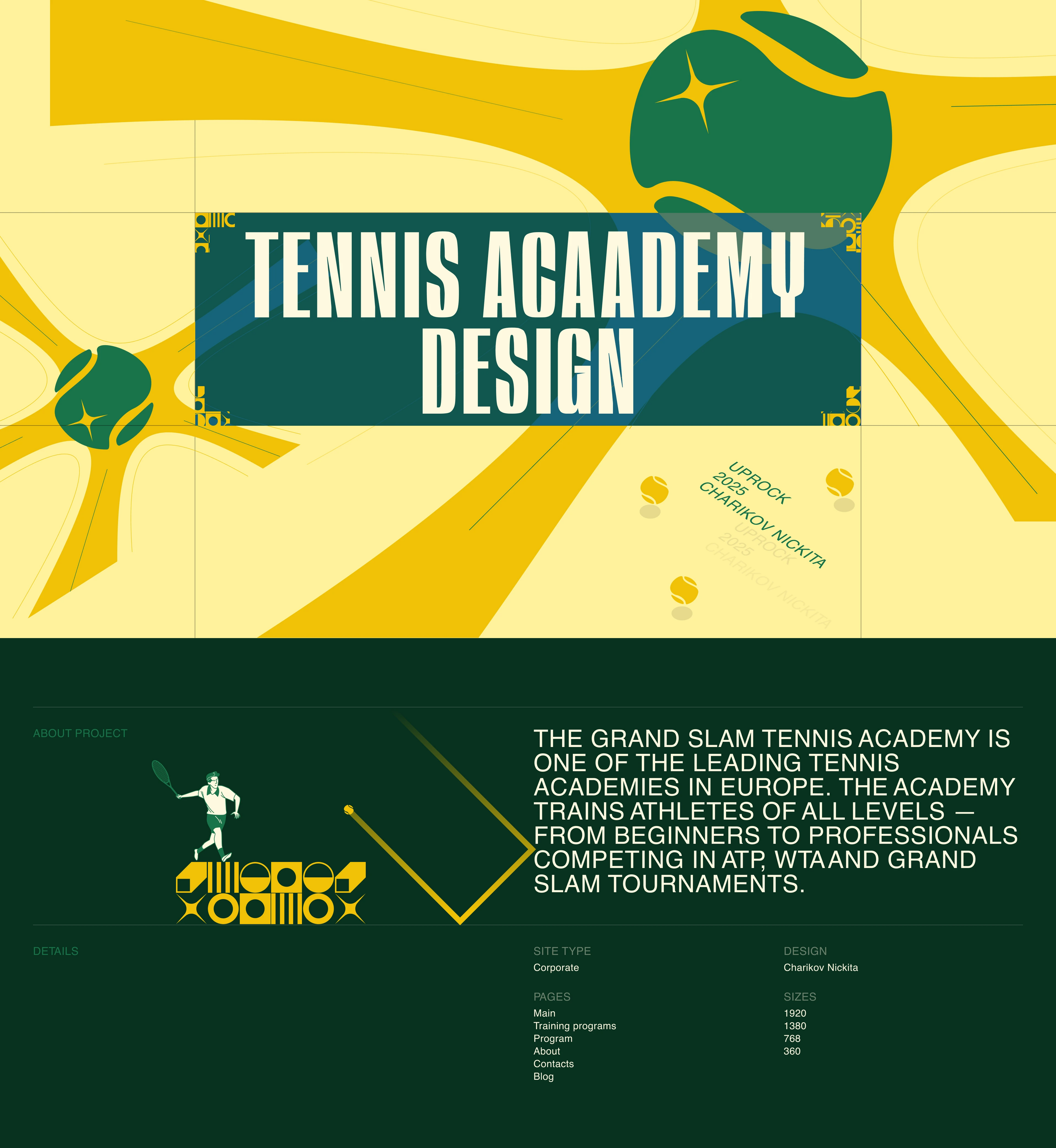 Grand Slam Tennis Academy | Corporate website — Изображение №1 — Интерфейсы, Брендинг на Dprofile
