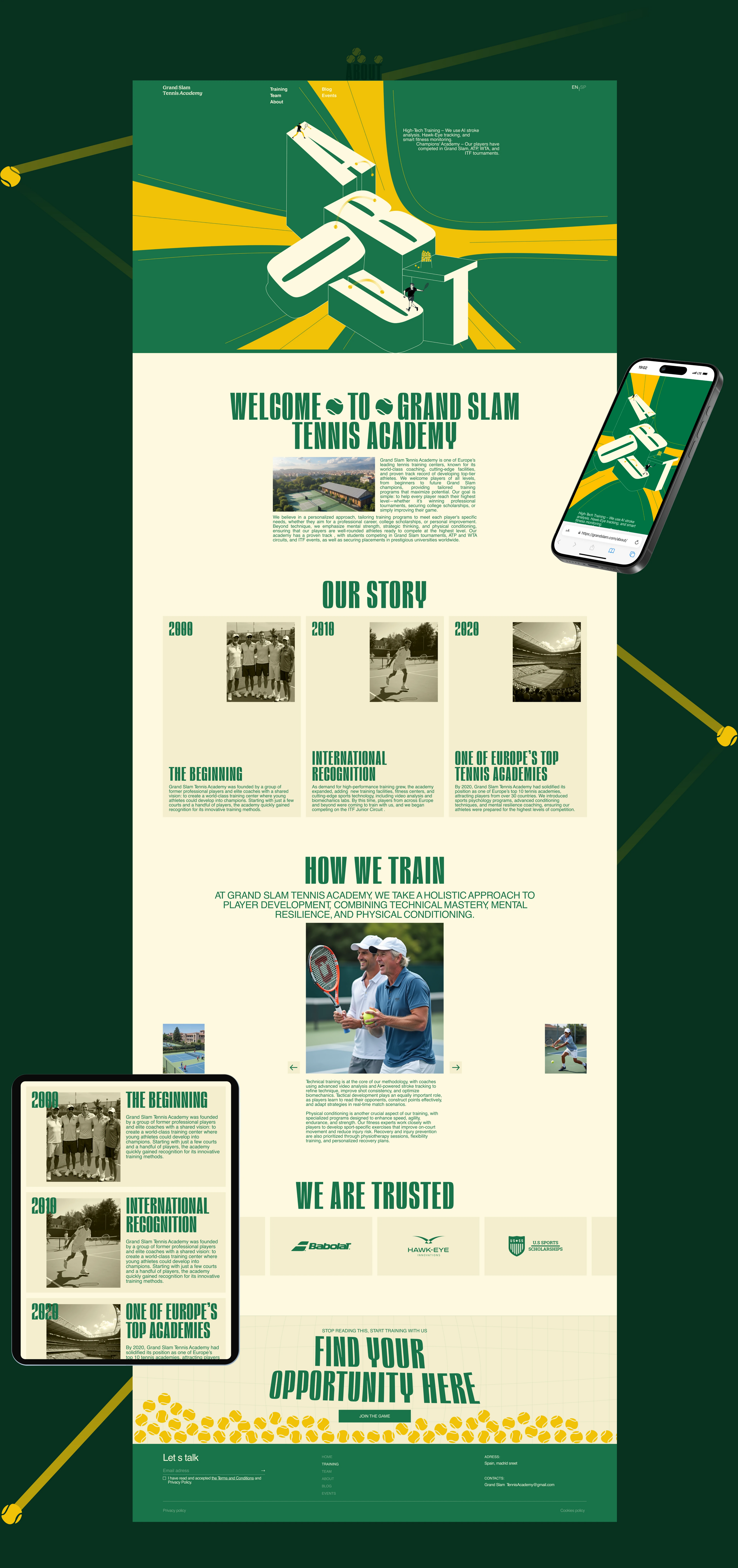 Grand Slam Tennis Academy | Corporate website — Изображение №5 — Интерфейсы, Брендинг на Dprofile