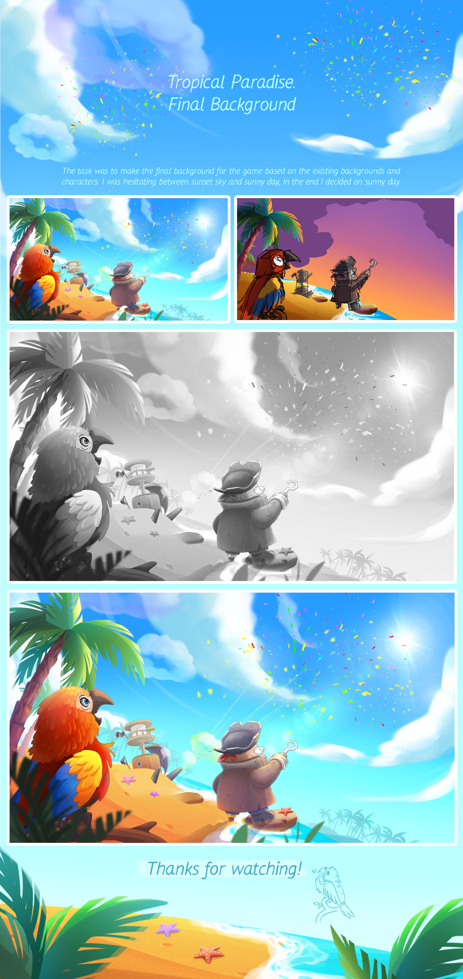 Tropical Paradise. Final bg — Изображение №1 — Иллюстрация на Dprofile