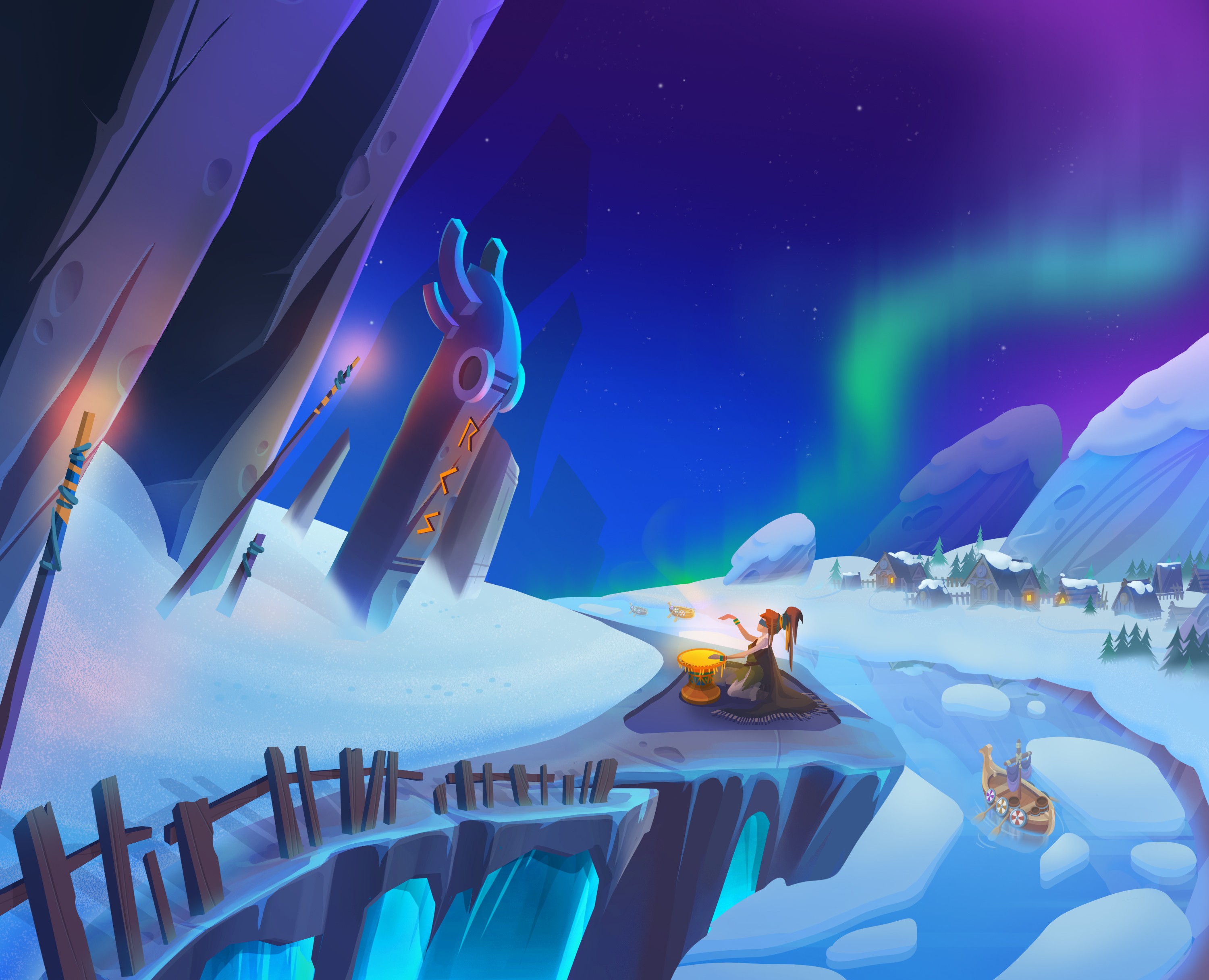 Viking village — Иллюстрация на Dprofile
