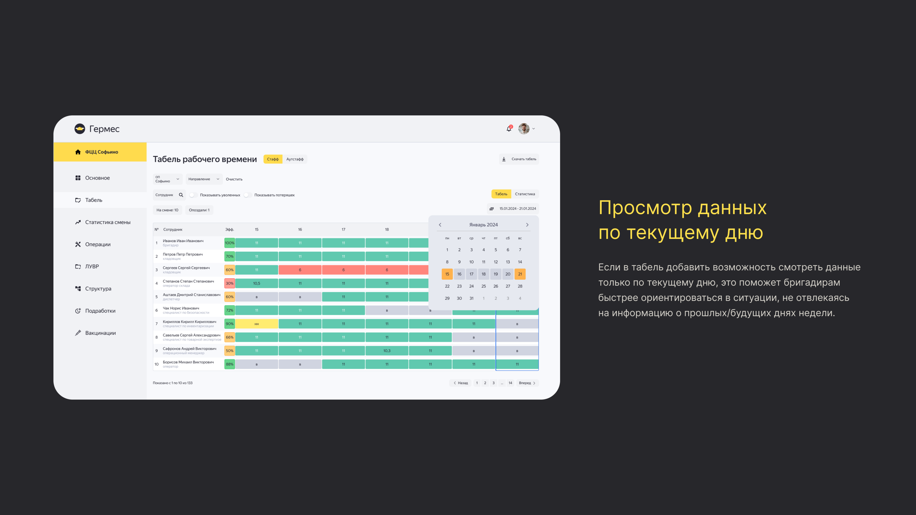 Гермес: Система учета работы сотрудников на складах — Изображение №13 — Интерфейсы на Dprofile