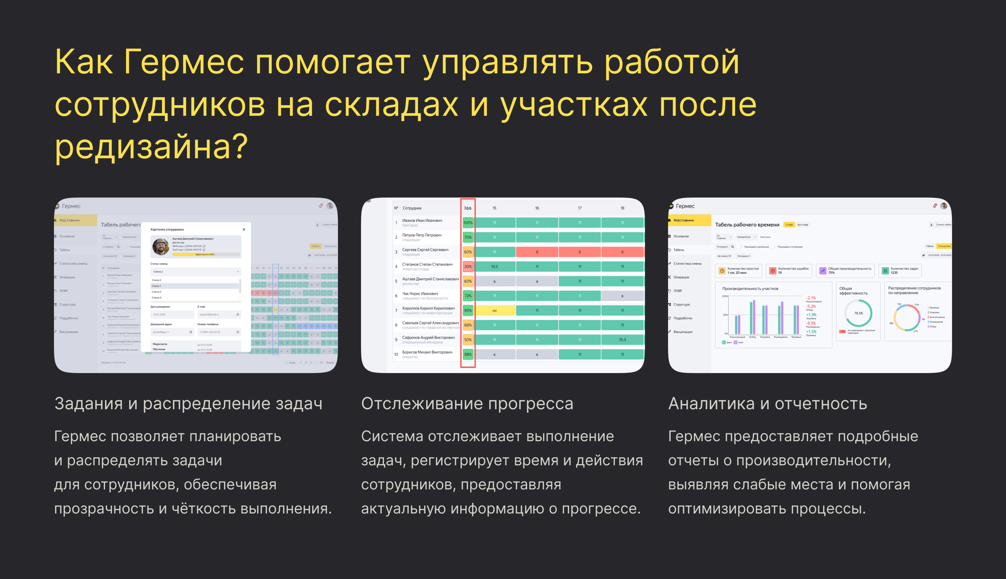 Гермес: Система учета работы сотрудников на складах — Изображение №9 — Интерфейсы на Dprofile