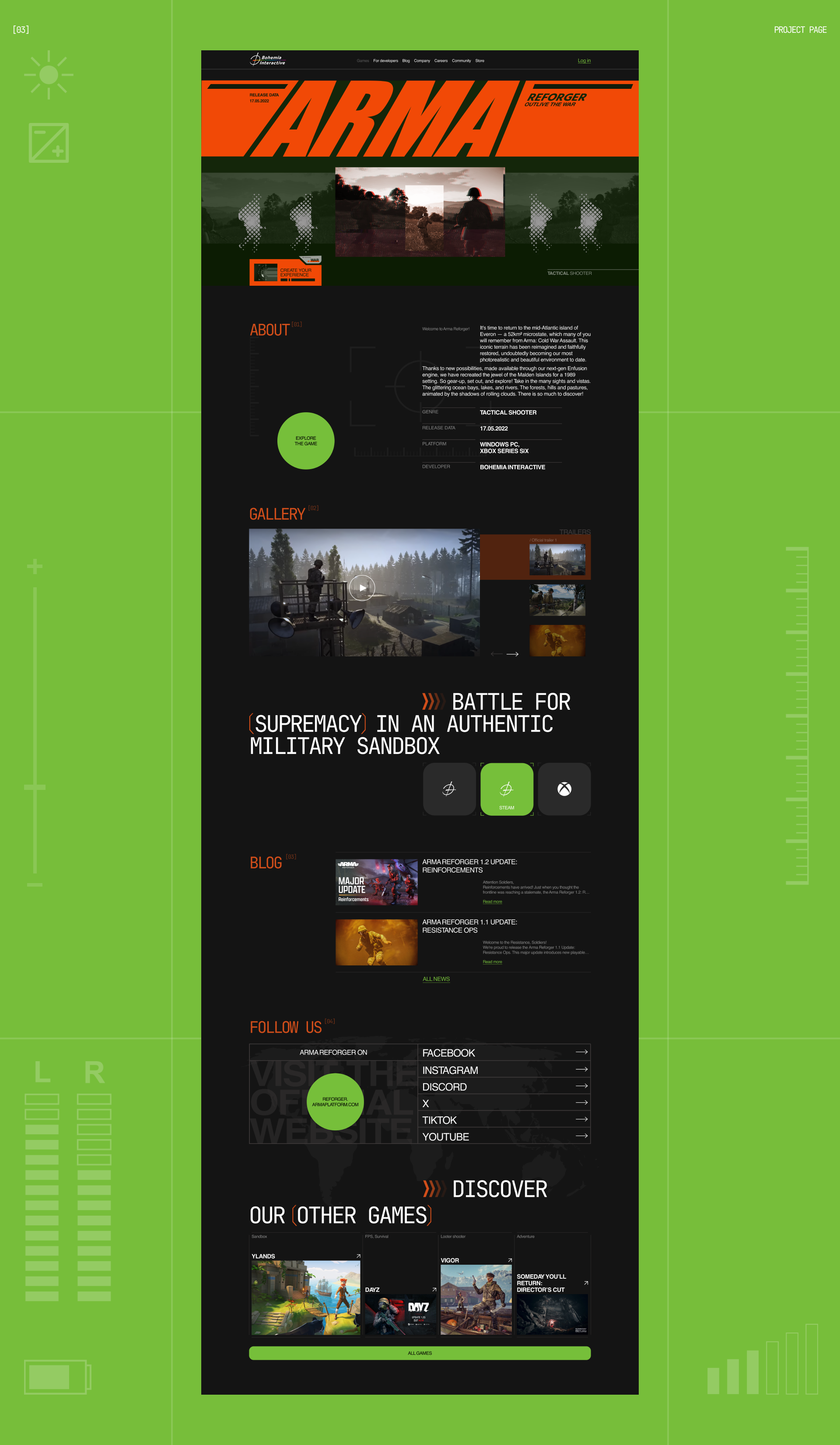 Bohemia Interactive | Redesign website concept — Изображение №5 — Интерфейсы на Dprofile