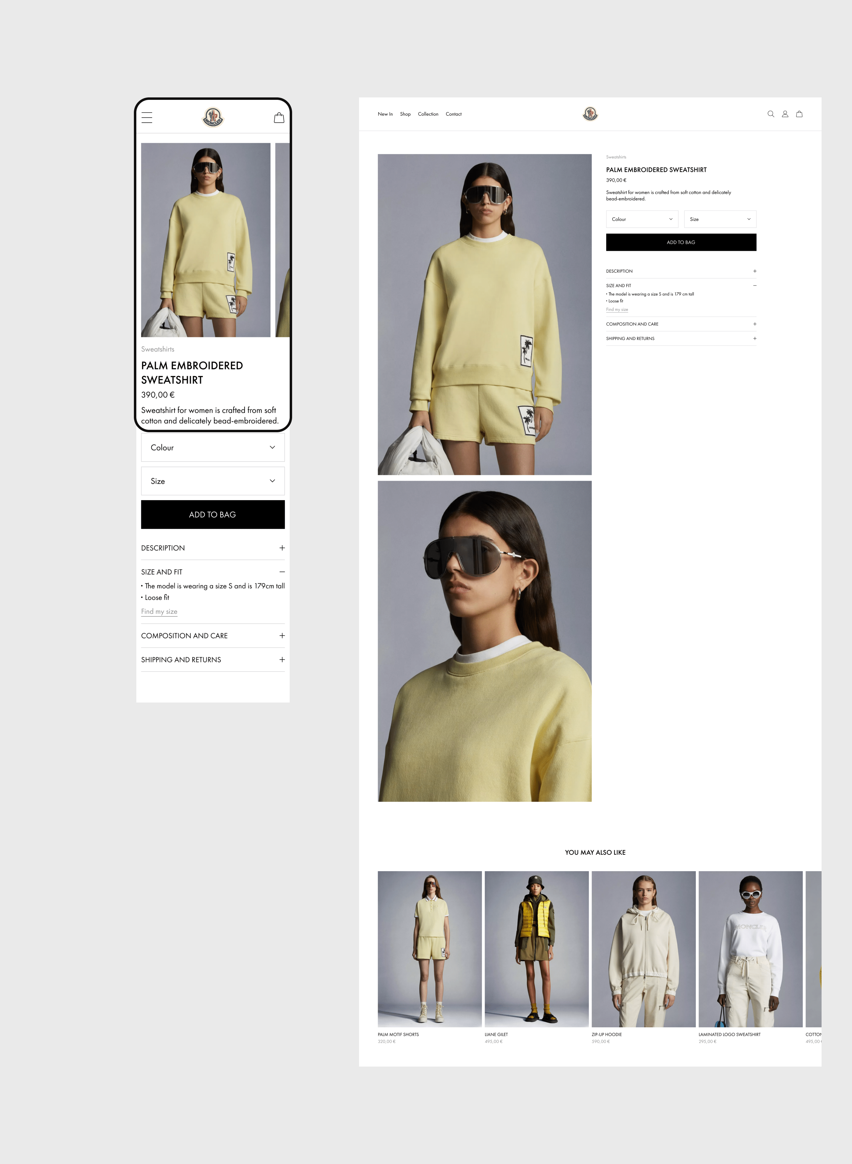 MONCLER/ E-commerce redesign — Изображение №6 — Интерфейсы, Анимация на Dprofile