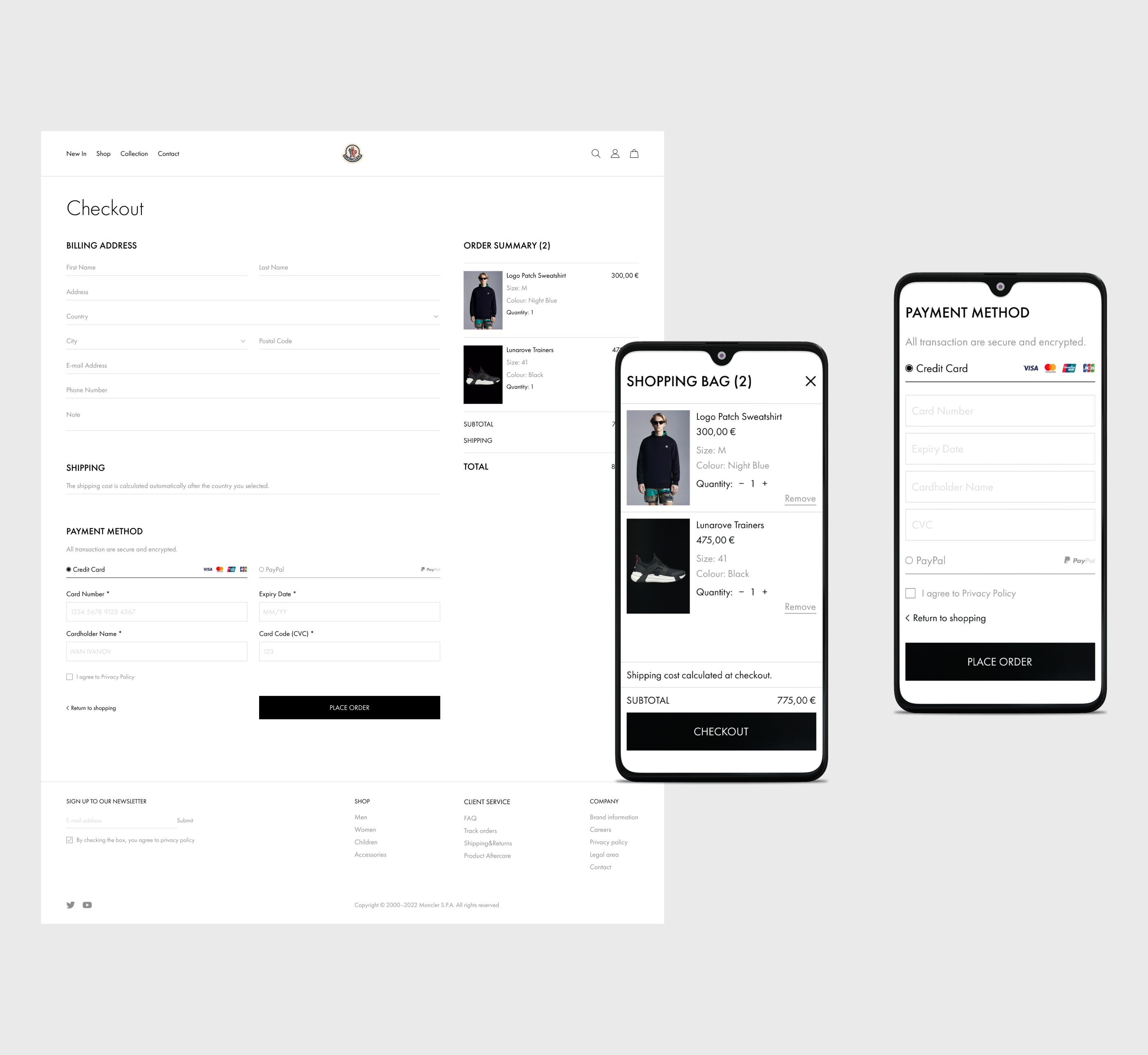 MONCLER/ E-commerce redesign — Изображение №8 — Интерфейсы, Анимация на Dprofile