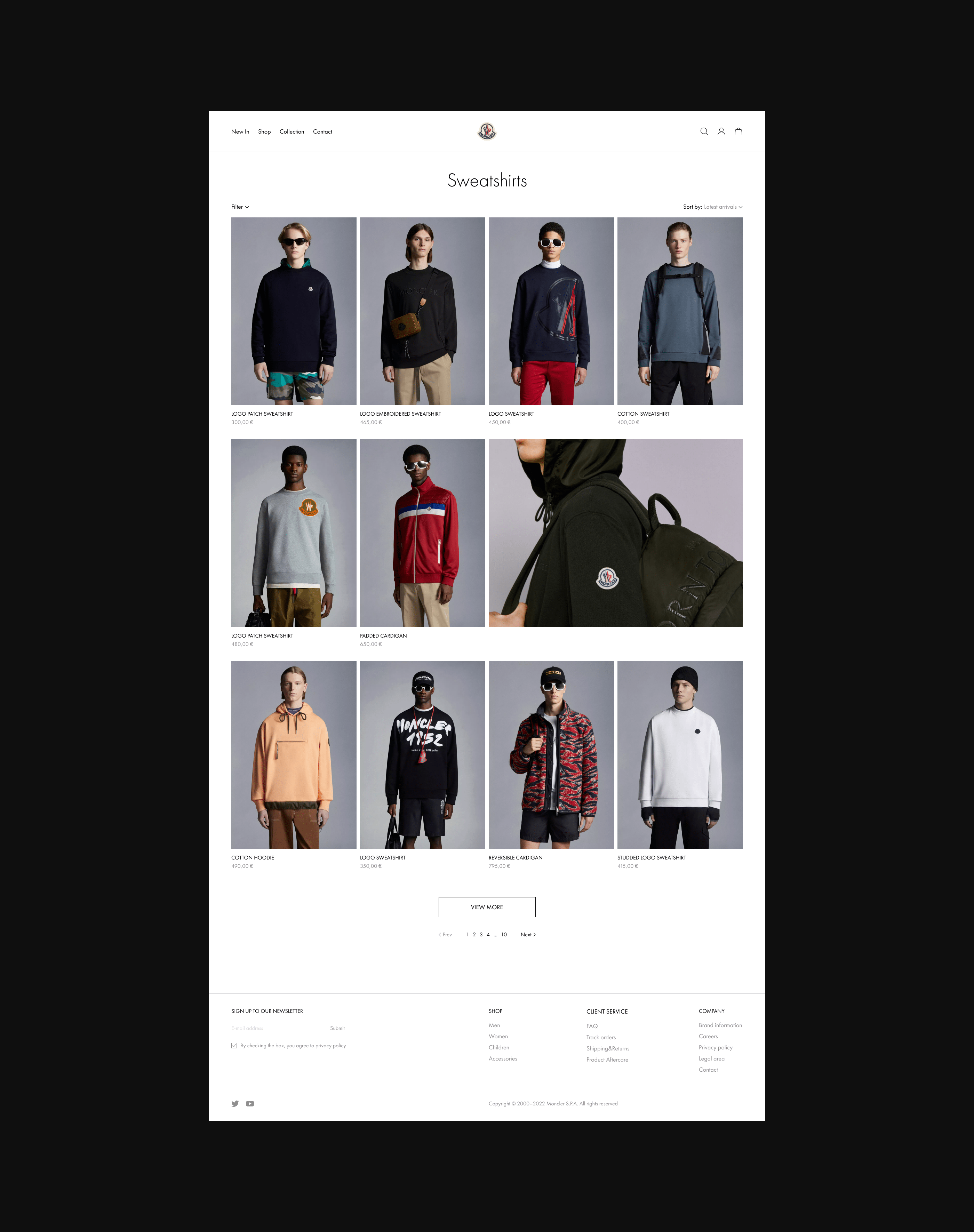 MONCLER/ E-commerce redesign — Изображение №4 — Интерфейсы, Анимация на Dprofile