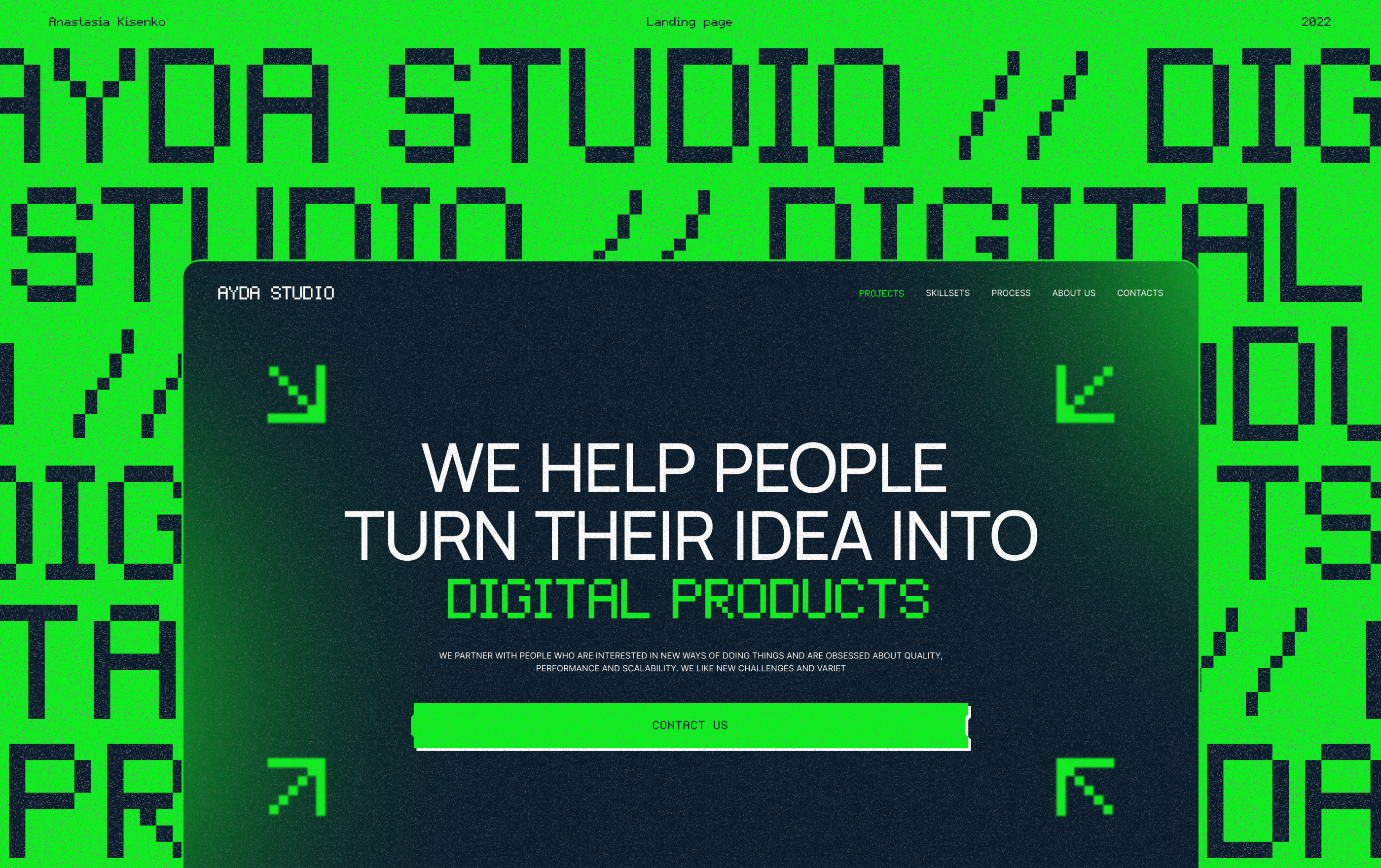 Landing page│Digital product studio AYDA — Изображение №1 — Интерфейсы на Dprofile