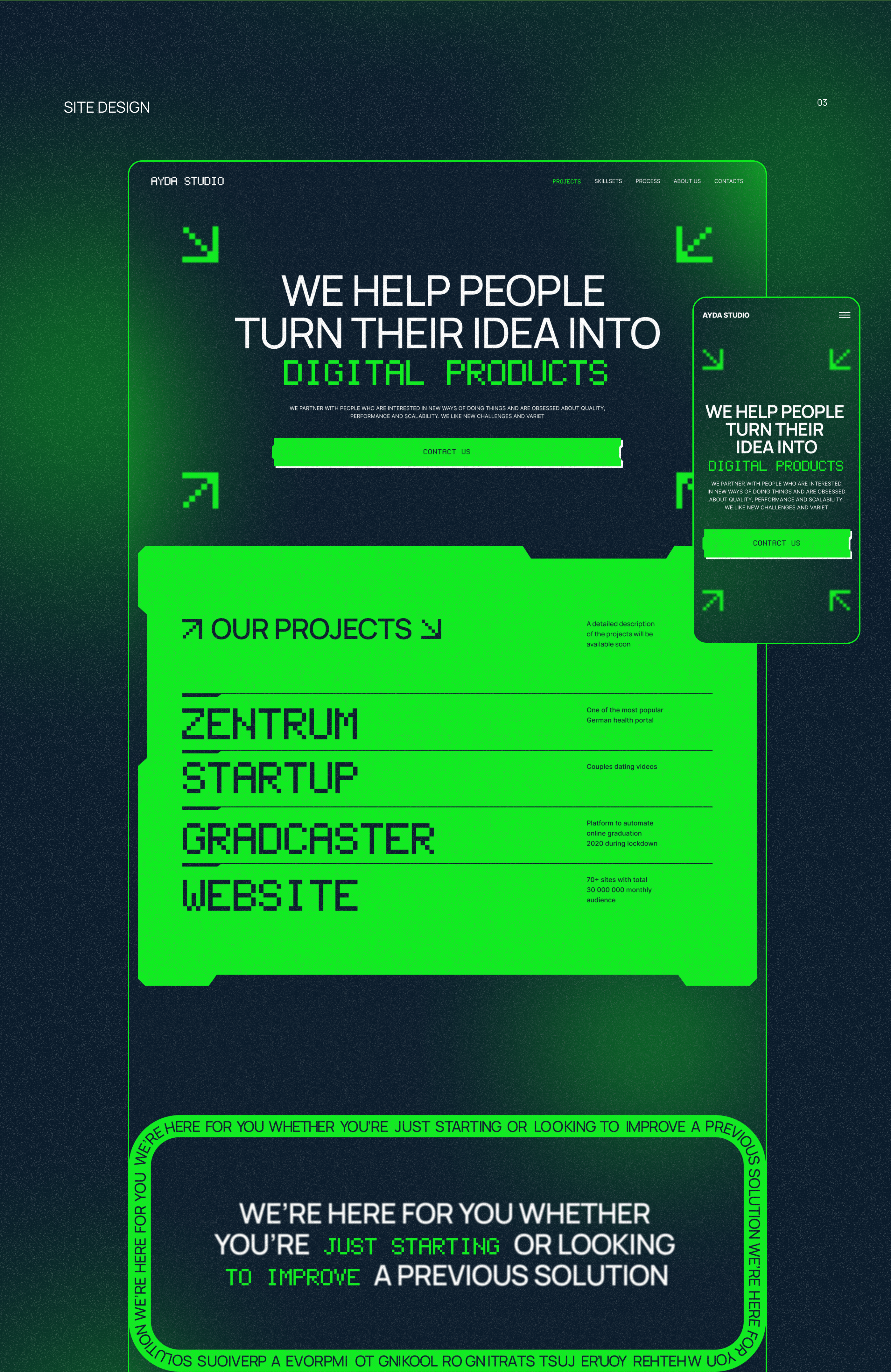 Landing page│Digital product studio AYDA — Изображение №6 — Интерфейсы на Dprofile