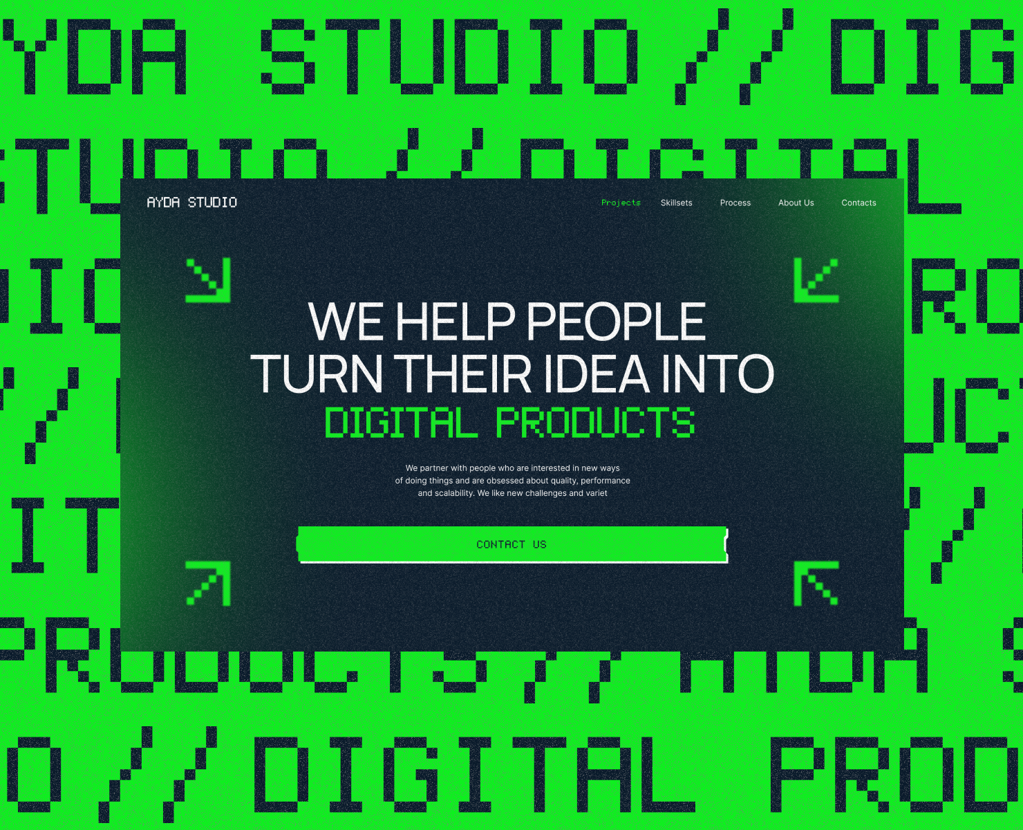 Landing page│Digital product studio AYDA на Dprofile