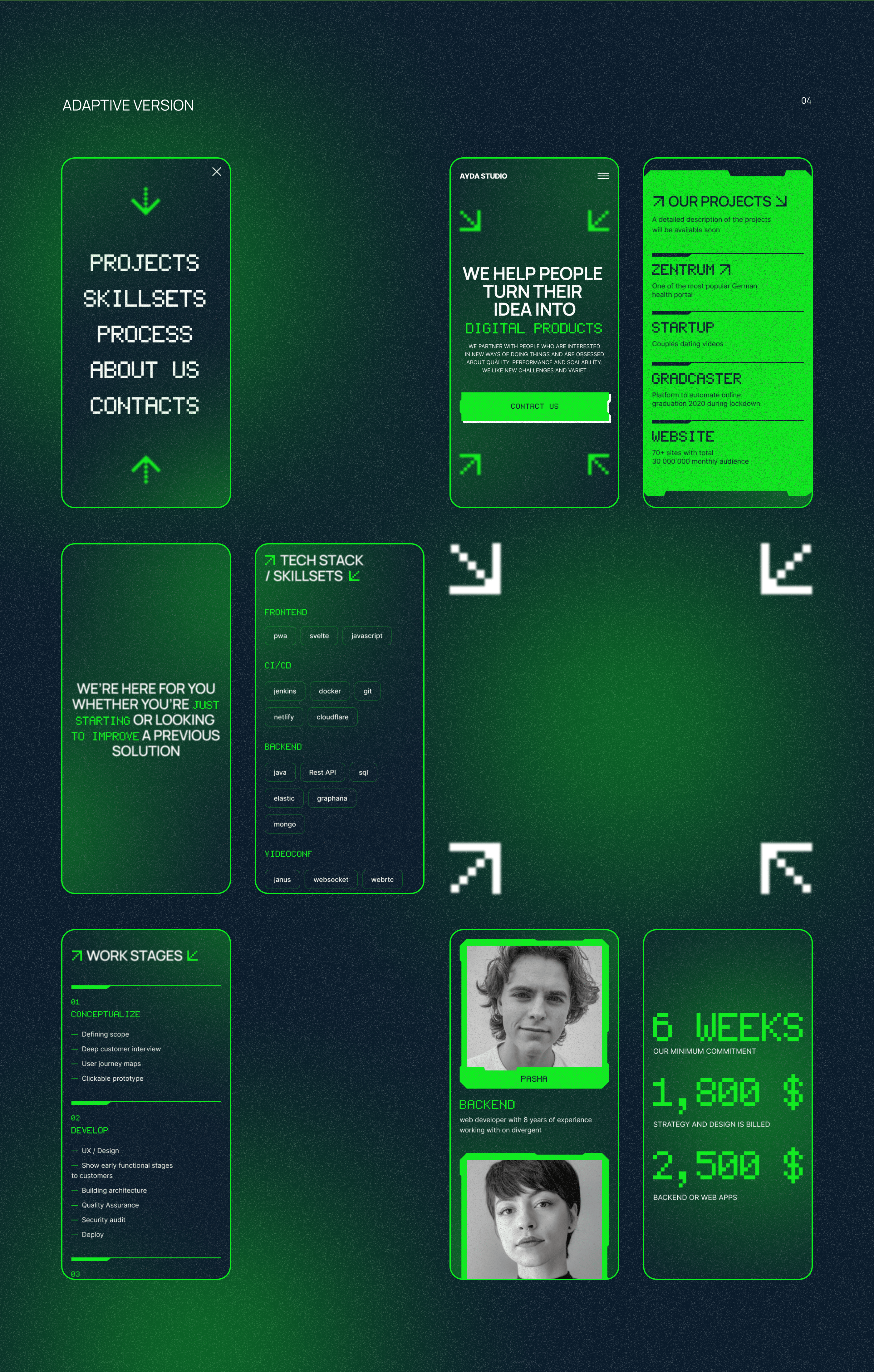 Landing page│Digital product studio AYDA — Изображение №12 — Интерфейсы на Dprofile