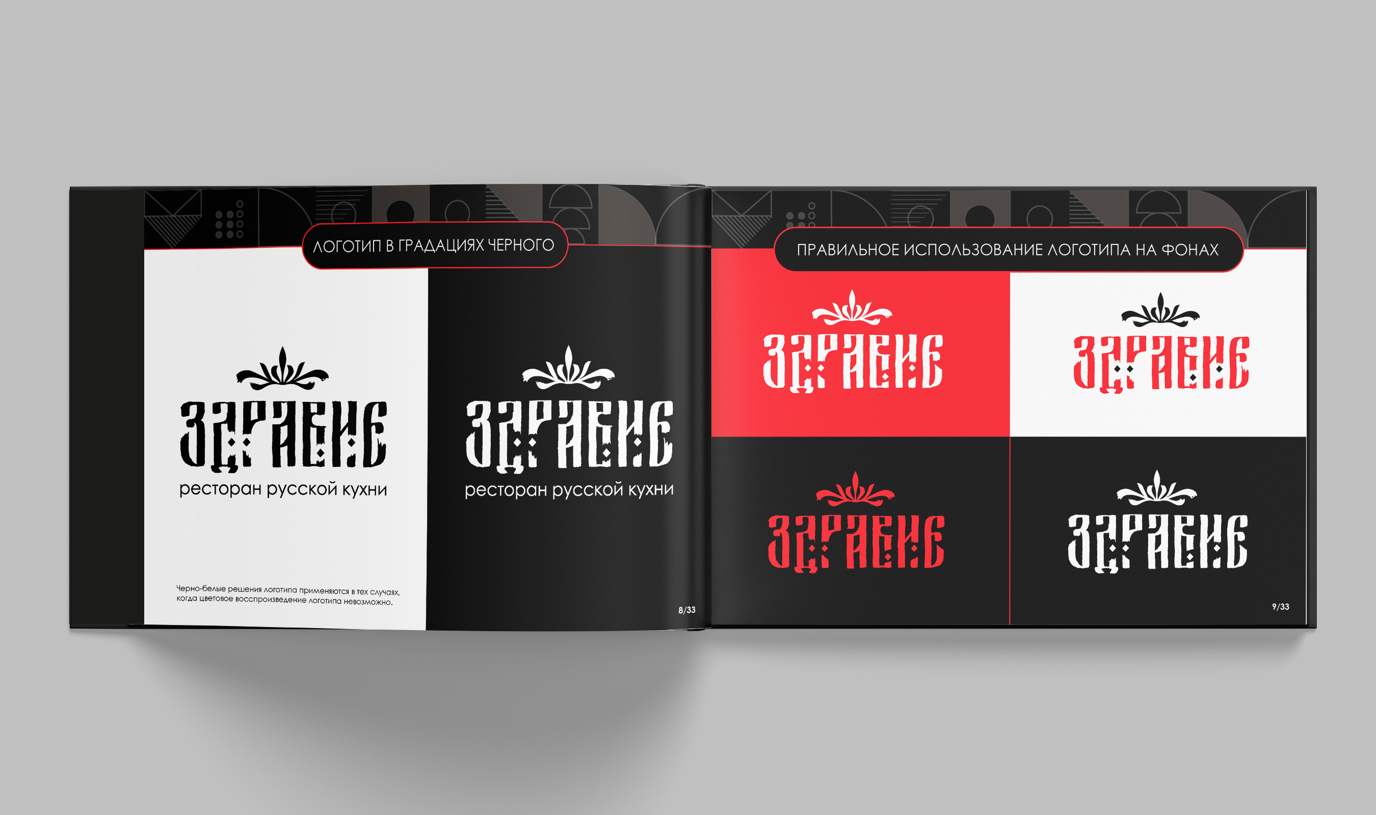 Брендбук для ресторана русской кухни "ЗДРАВИЕ" — Изображение №7 — Брендинг, Графика на Dprofile