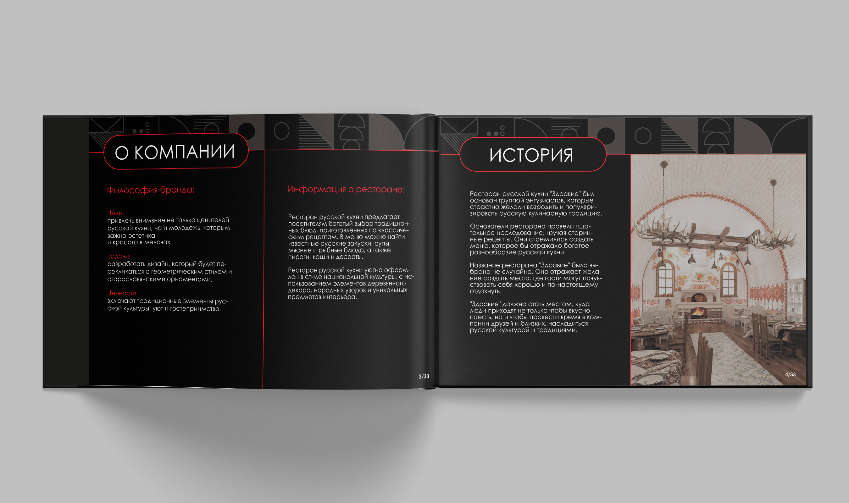Брендбук для ресторана русской кухни "ЗДРАВИЕ" — Изображение №4 — Брендинг, Графика на Dprofile