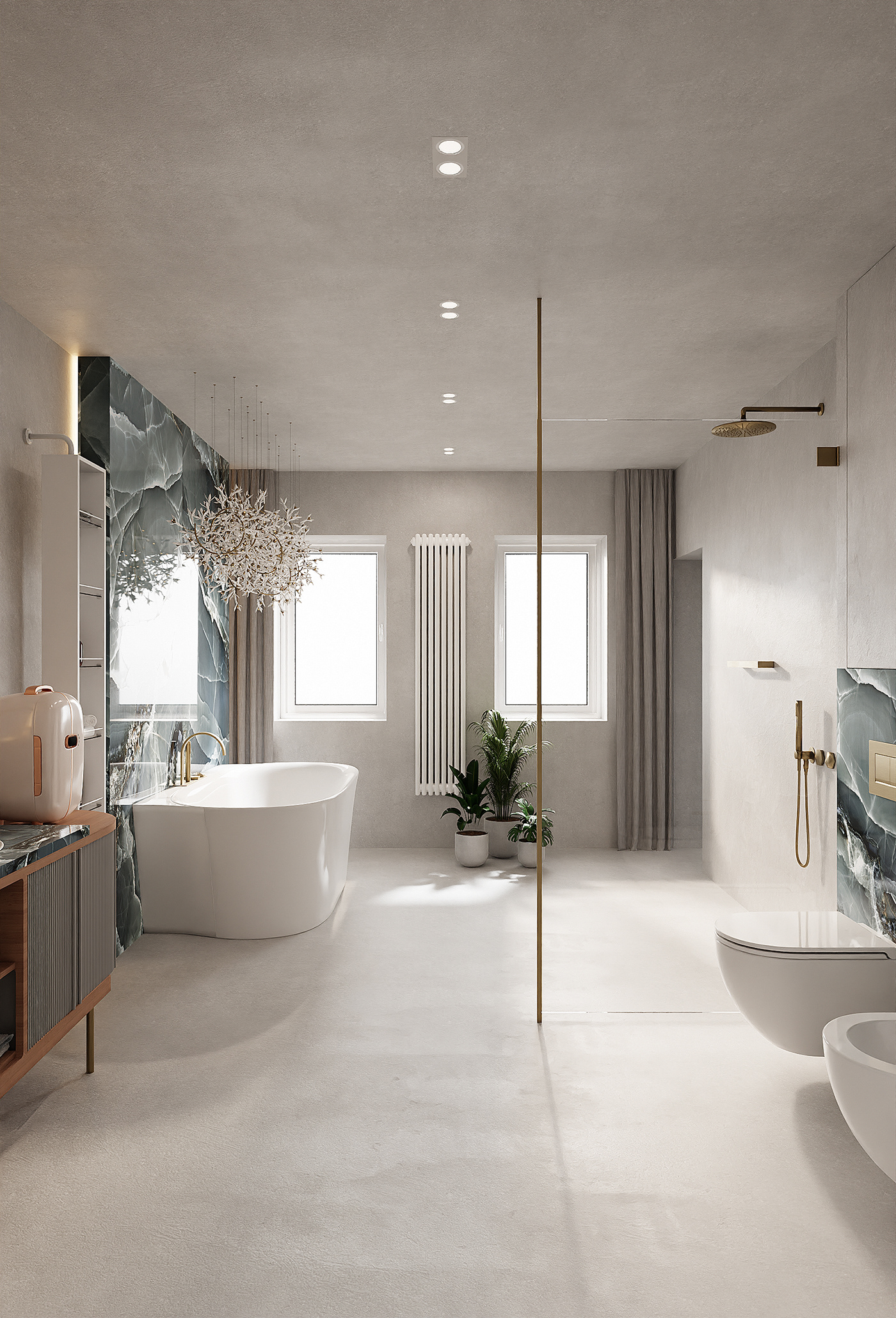Bathroom in two variations of ONYX marble — Изображение №6 — Графика, 3D на Dprofile