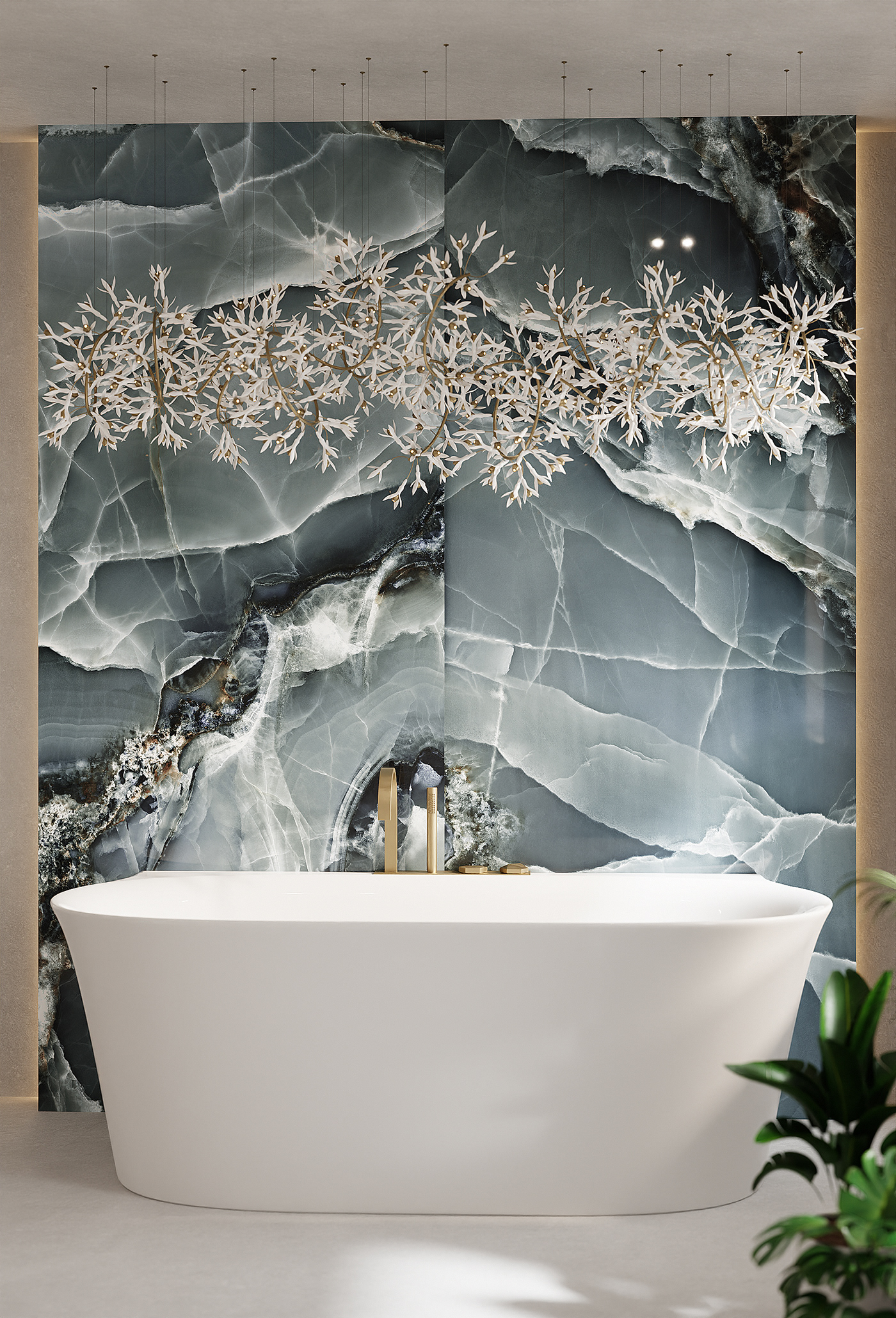 Bathroom in two variations of ONYX marble — Изображение №2 — Графика, 3D на Dprofile