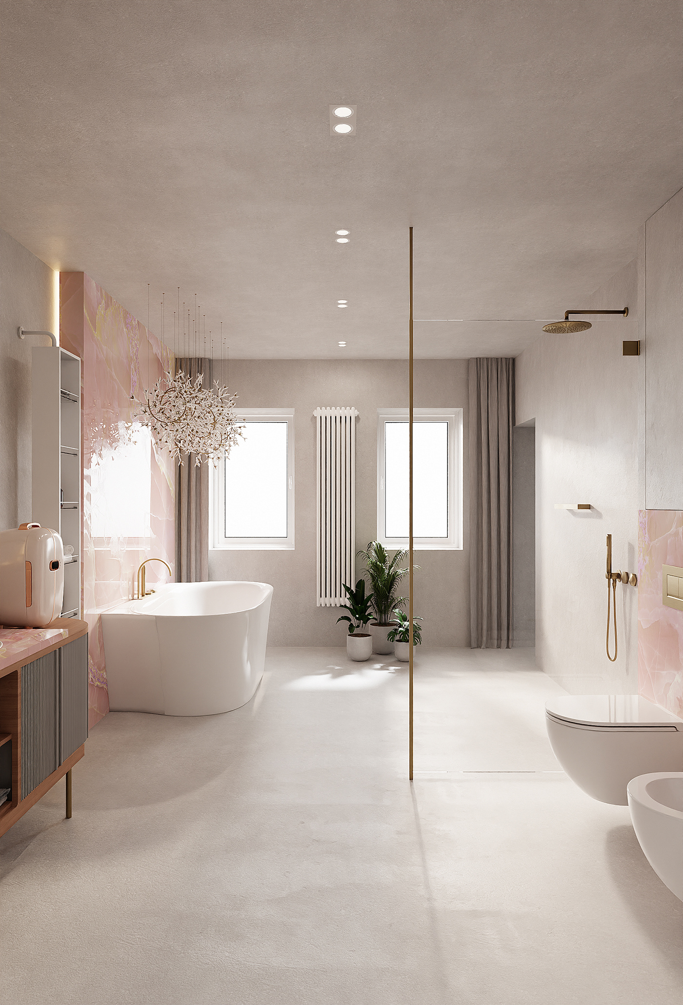 Bathroom in two variations of ONYX marble — Изображение №11 — Графика, 3D на Dprofile