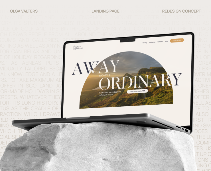 Away from the ordinary | Landing page на Dprofile