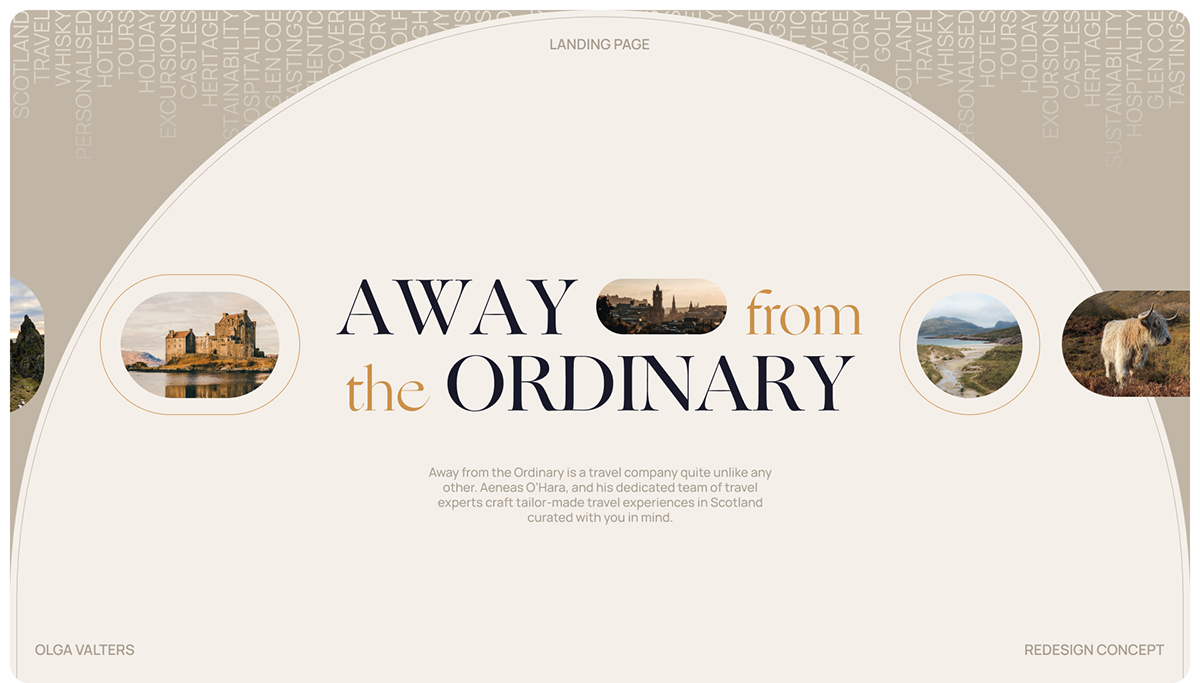 Away from the ordinary | Landing page — Изображение №1 — Интерфейсы на Dprofile