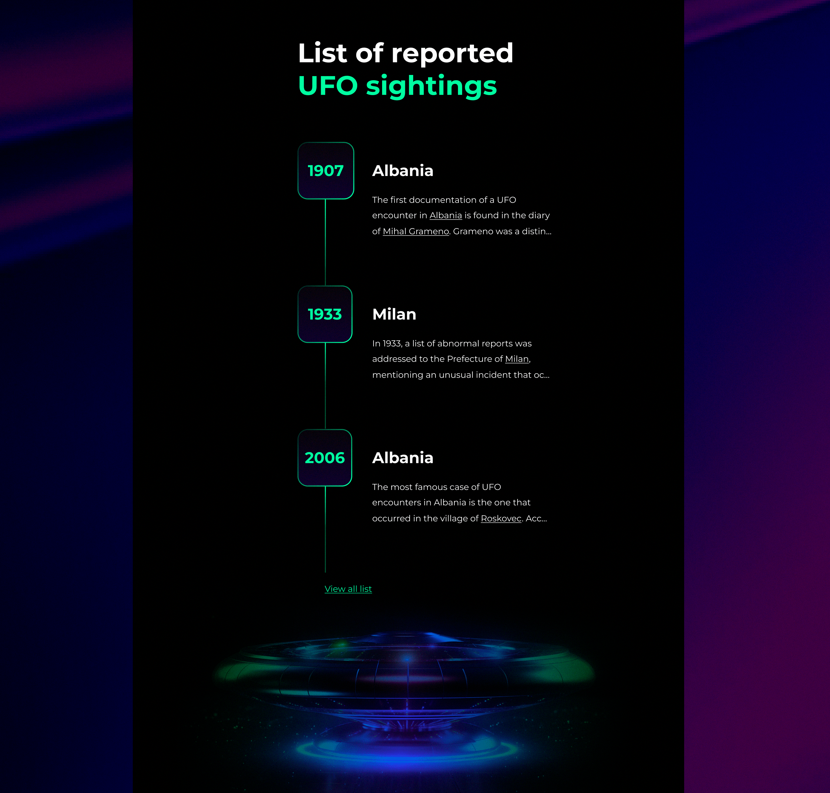 Landing page UFO — Изображение №5 — Интерфейсы, Брендинг на Dprofile