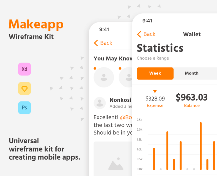 Makeapp Wireframes — Интерфейсы на Dprofile