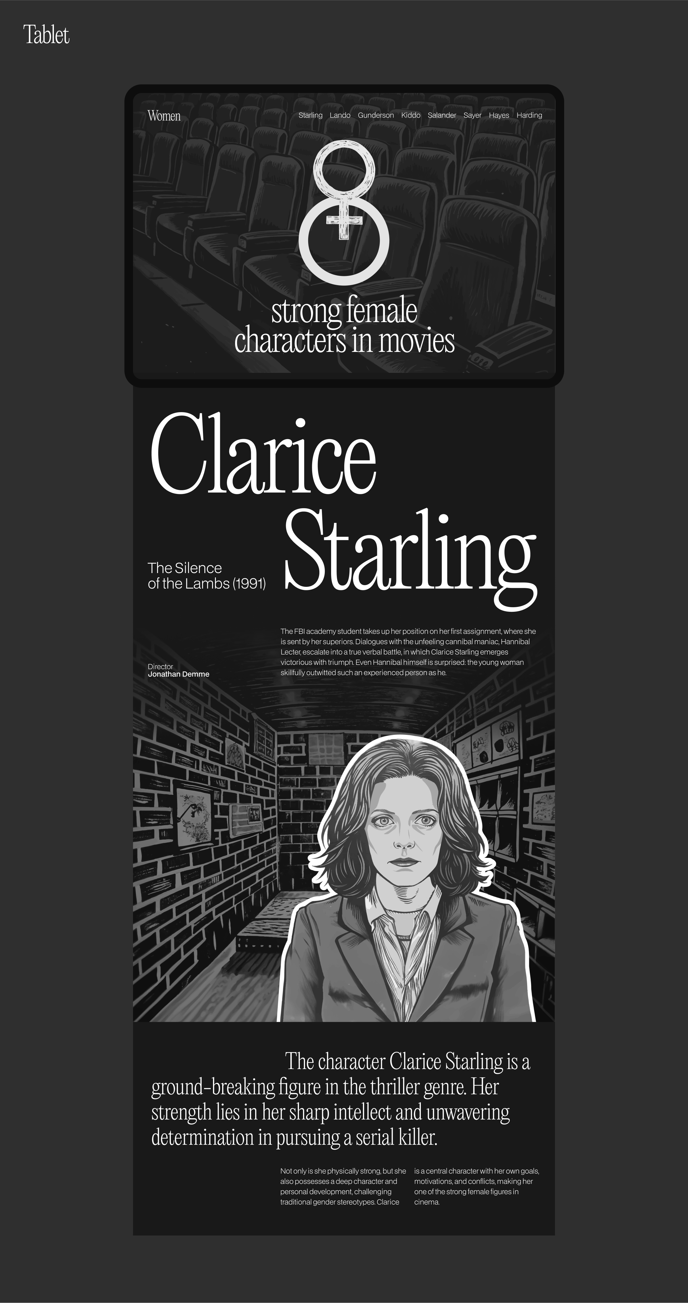 LONGRID 8 strong female characters in movies — Изображение №5 — Интерфейсы, Иллюстрация на Dprofile