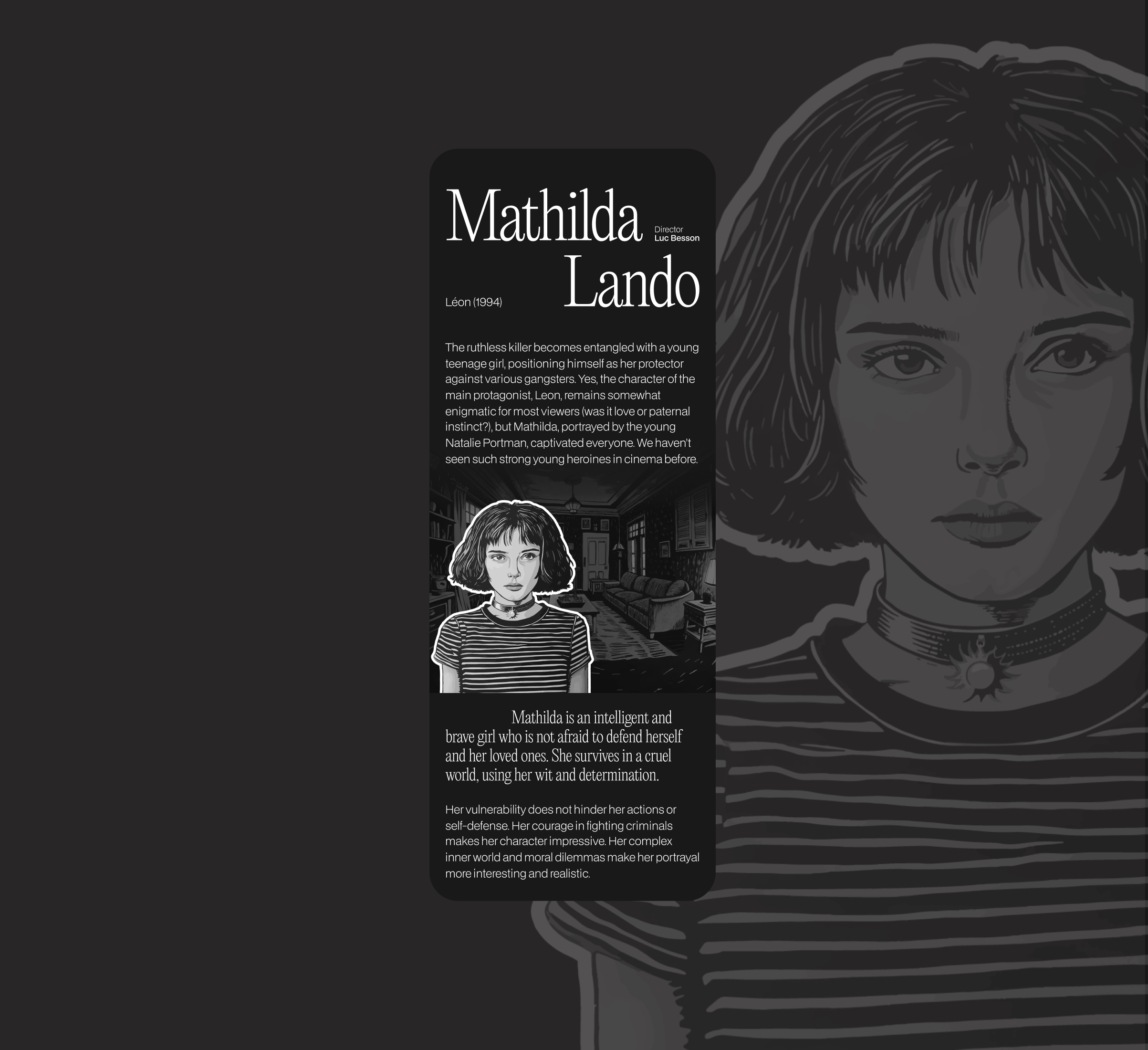 LONGRID 8 strong female characters in movies — Изображение №10 — Интерфейсы, Иллюстрация на Dprofile