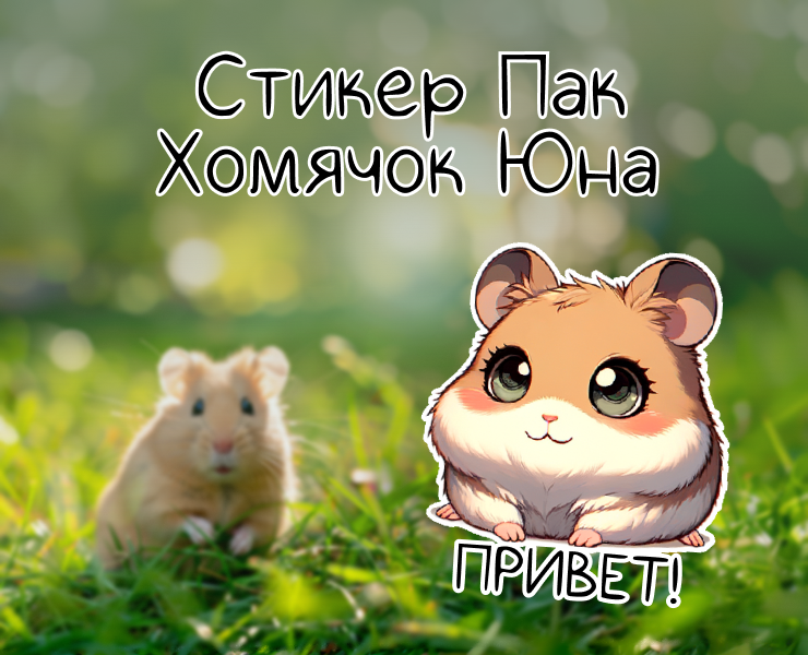 Стикер Пак Хомячок Юна на Dprofile