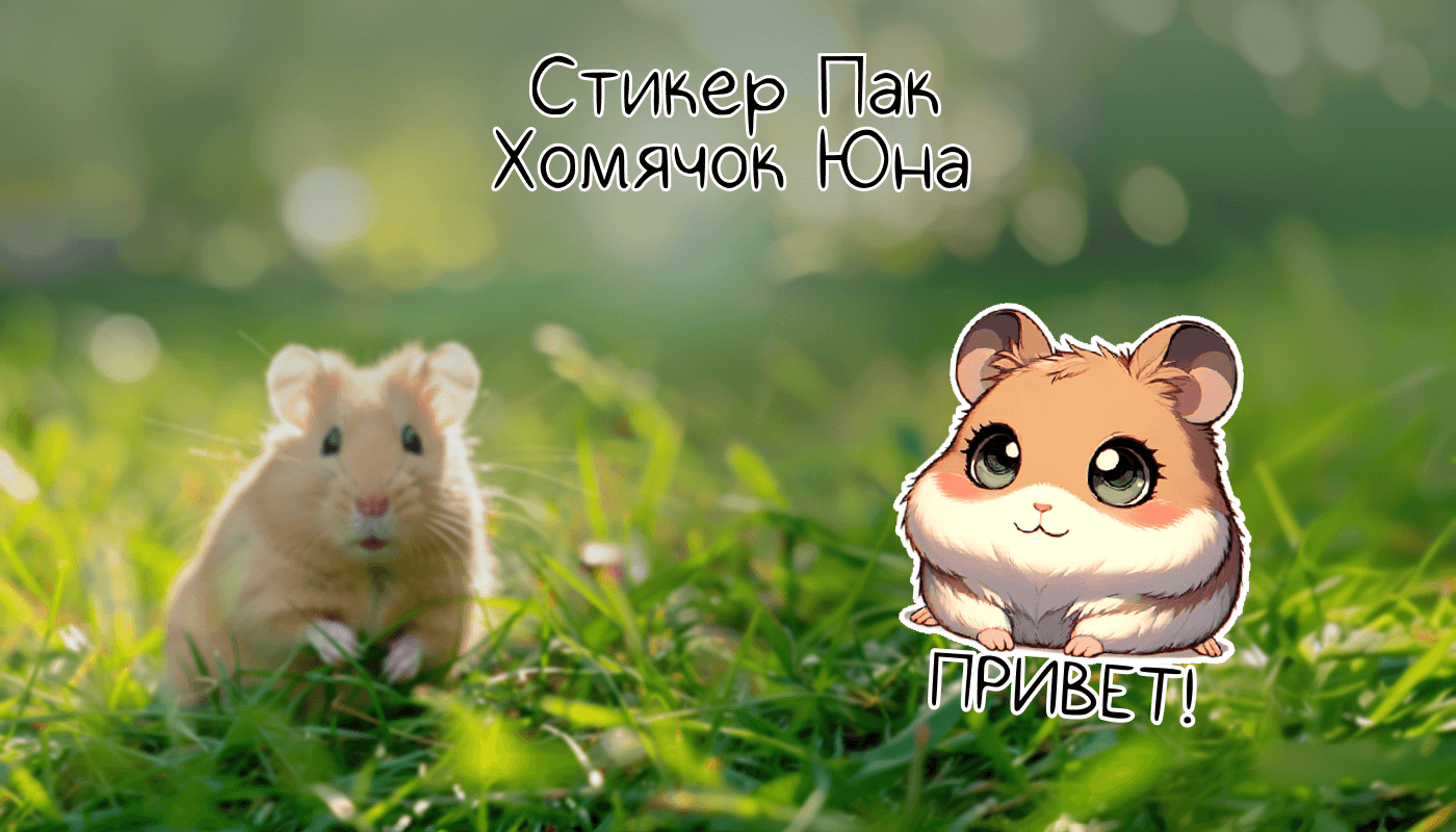 Стикер Пак Хомячок Юна — Изображение №1 — Иллюстрация, Графика на Dprofile