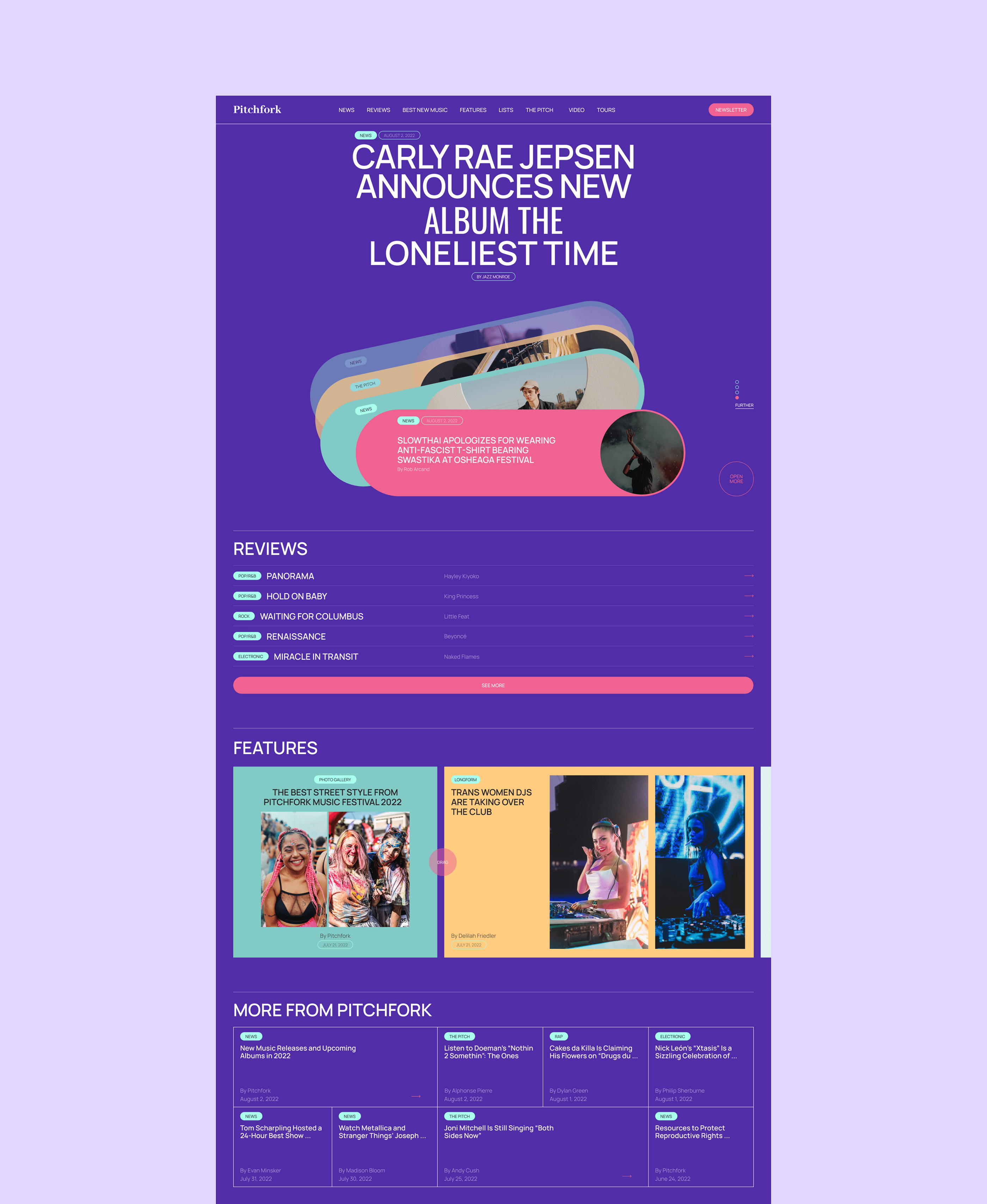 Redesign. Pitchfork — Изображение №2 — Интерфейсы на Dprofile